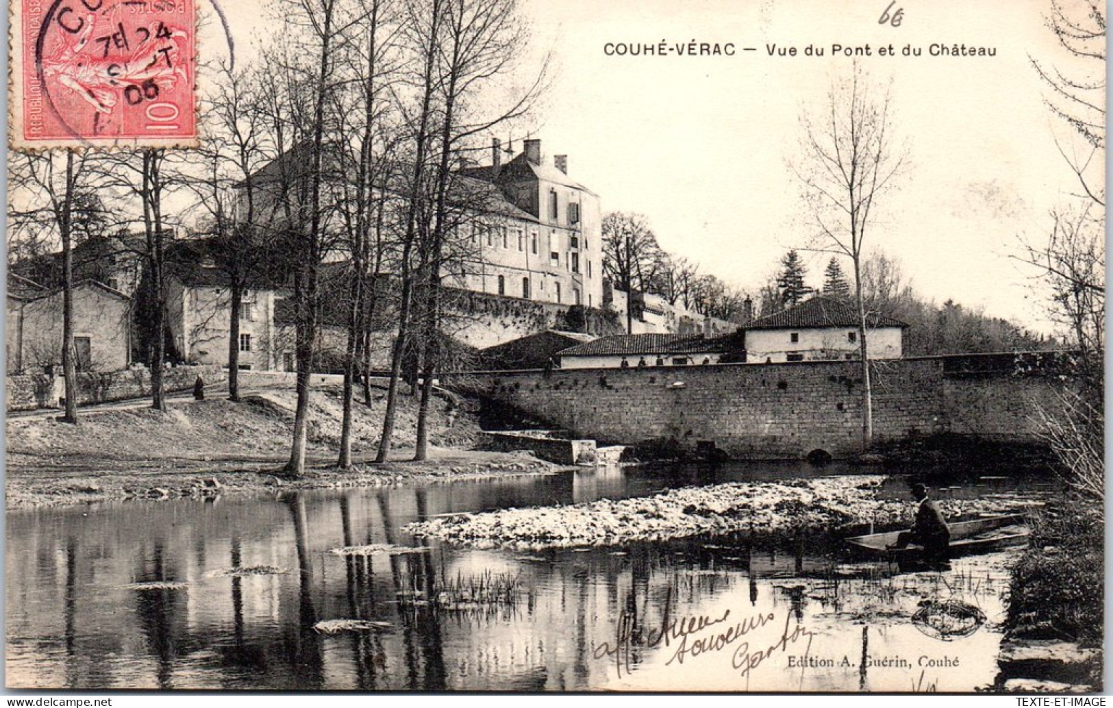 86 COUHE VERAC - Vue Du Pont Et Du CHATEAU - Couhe