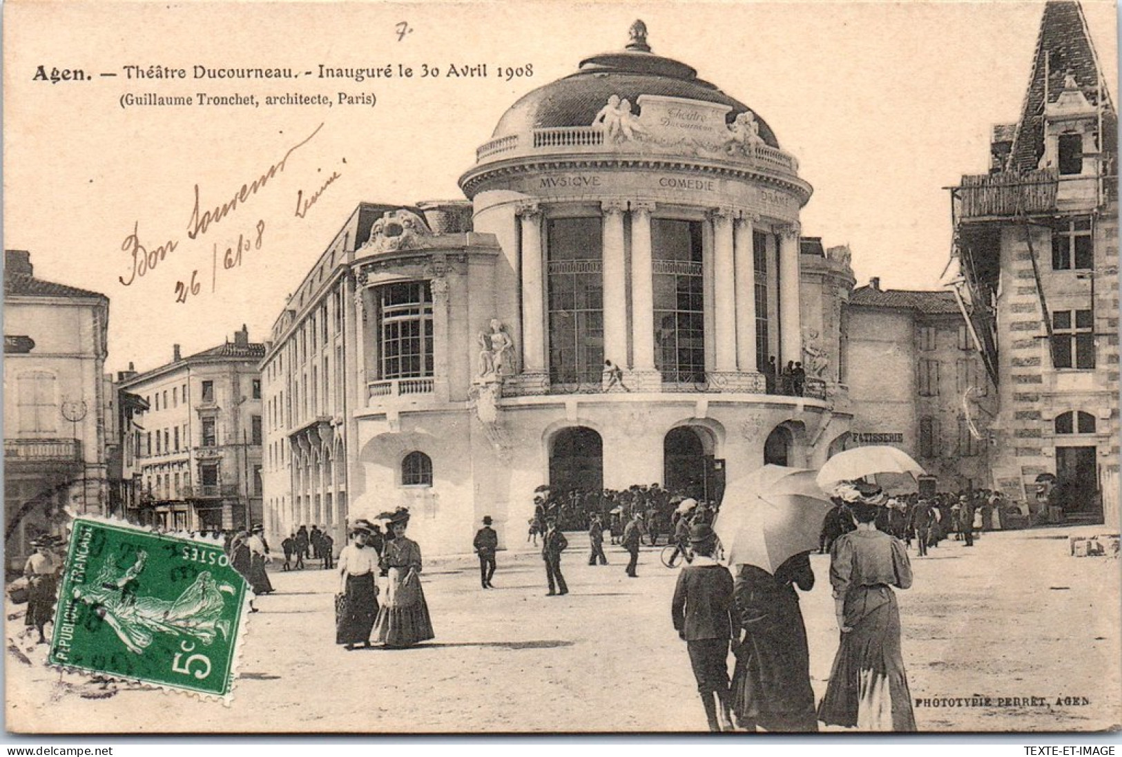 47 AGEN - Le Theatre Ducourneau Inaugure En 1908 - Agen