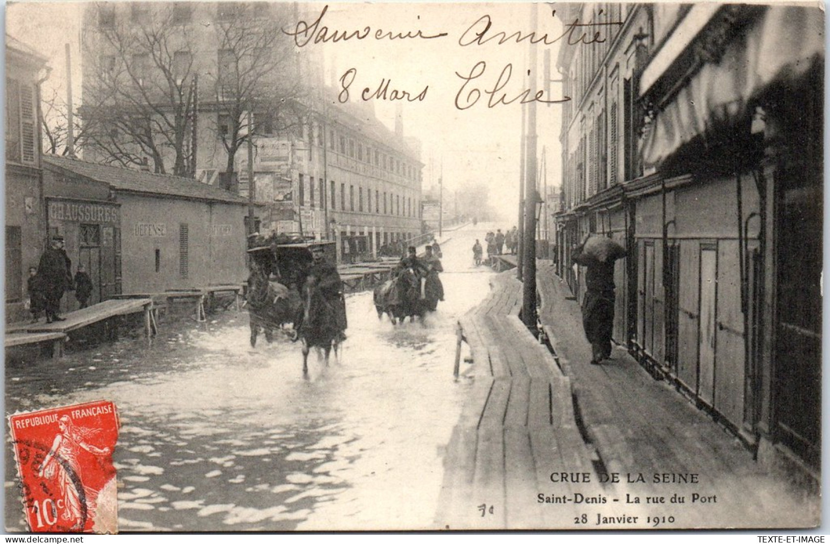 93 SAINT DENIS - La Rue Du Port Pendant La Crue De 1910 - Saint Denis