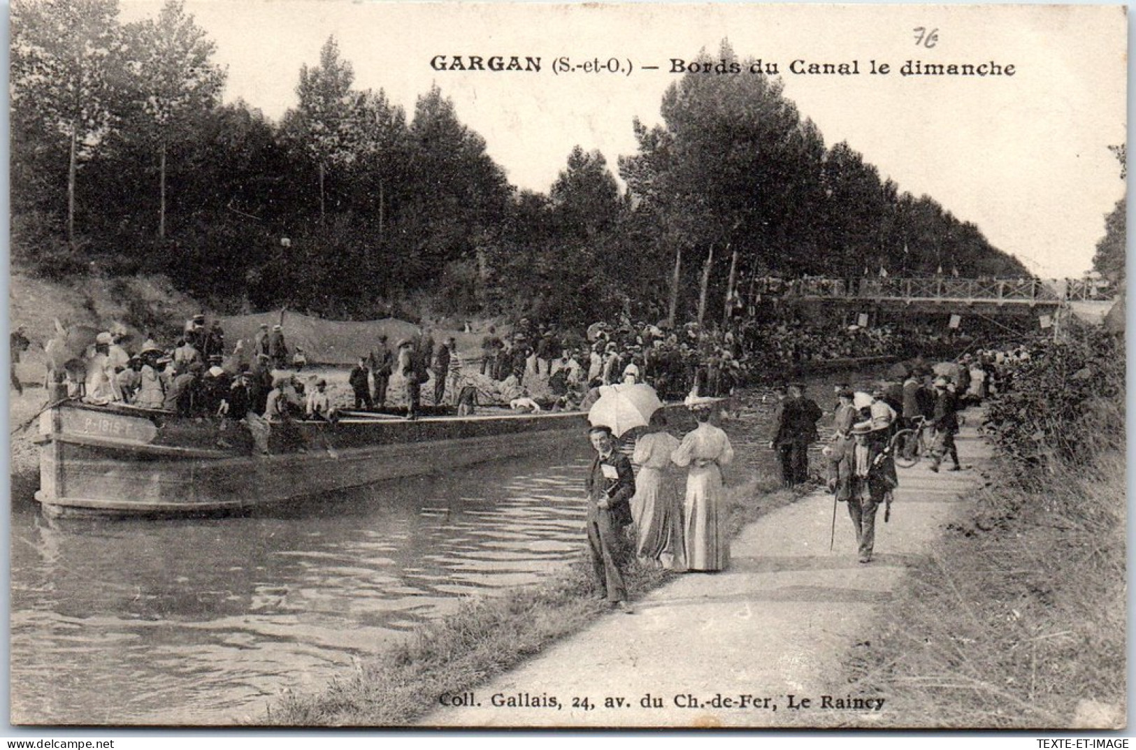 93 GARGAN - Bords Du Canal Le Dimanche  - Livry Gargan