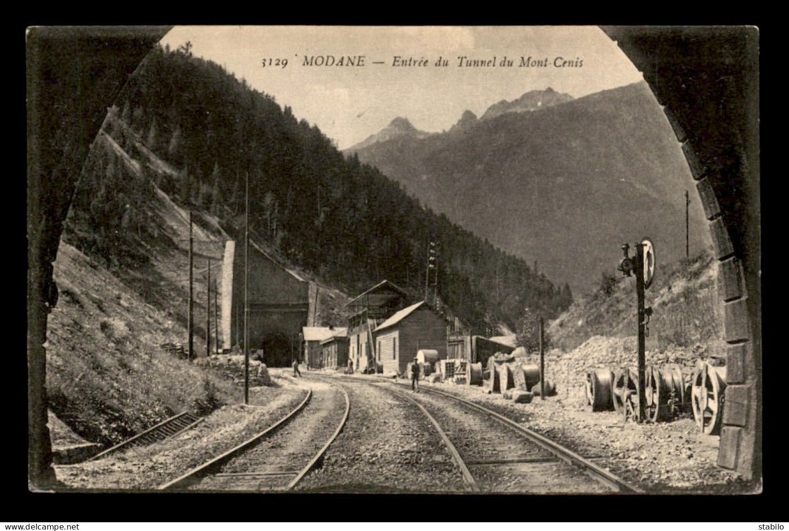 GUERRE 14/18 - CACHET F.M DU COMMISSAIRE MILITAIRE DE LA GARE DE MODANE SUR CARTE DU TUNNEL DU MONT-CENIS - Oorlog 1914-18