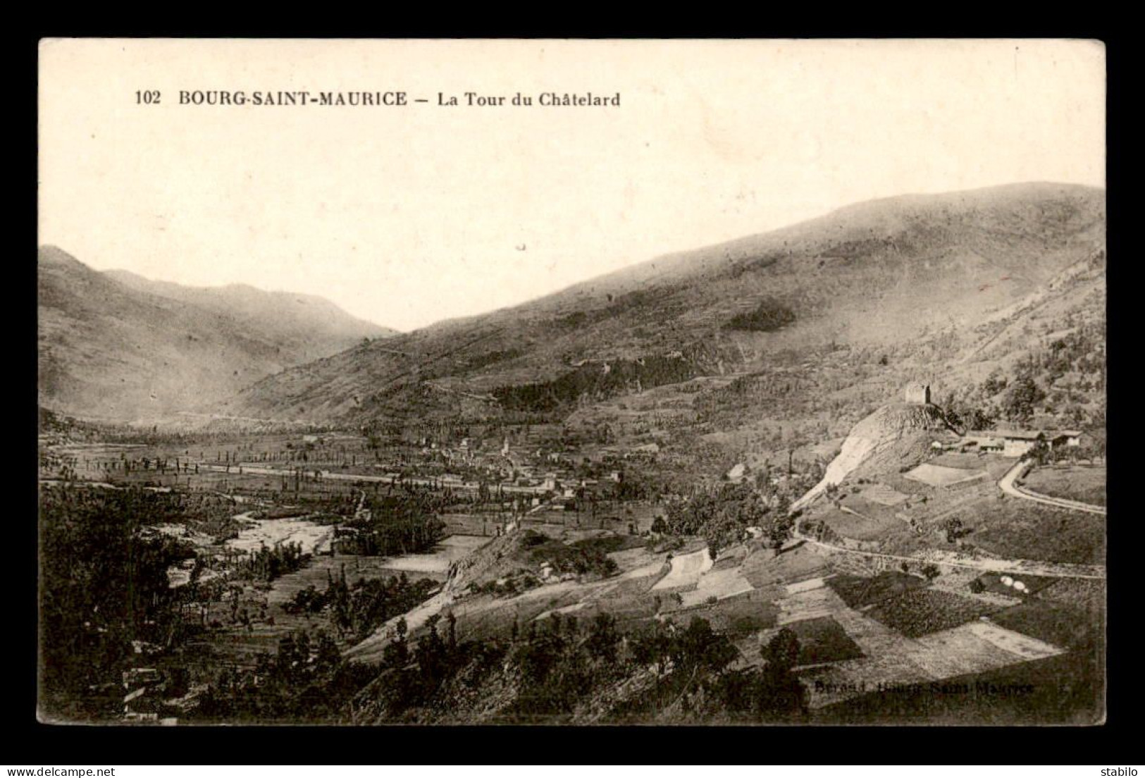 GUERRE 14/18 - CACHET DU VAGUEMESTRE DU 22EME BATAILLON DE CHASSEURS A PIED SUR CARTE DE BOURG-SAINT-MAURICE - WW I