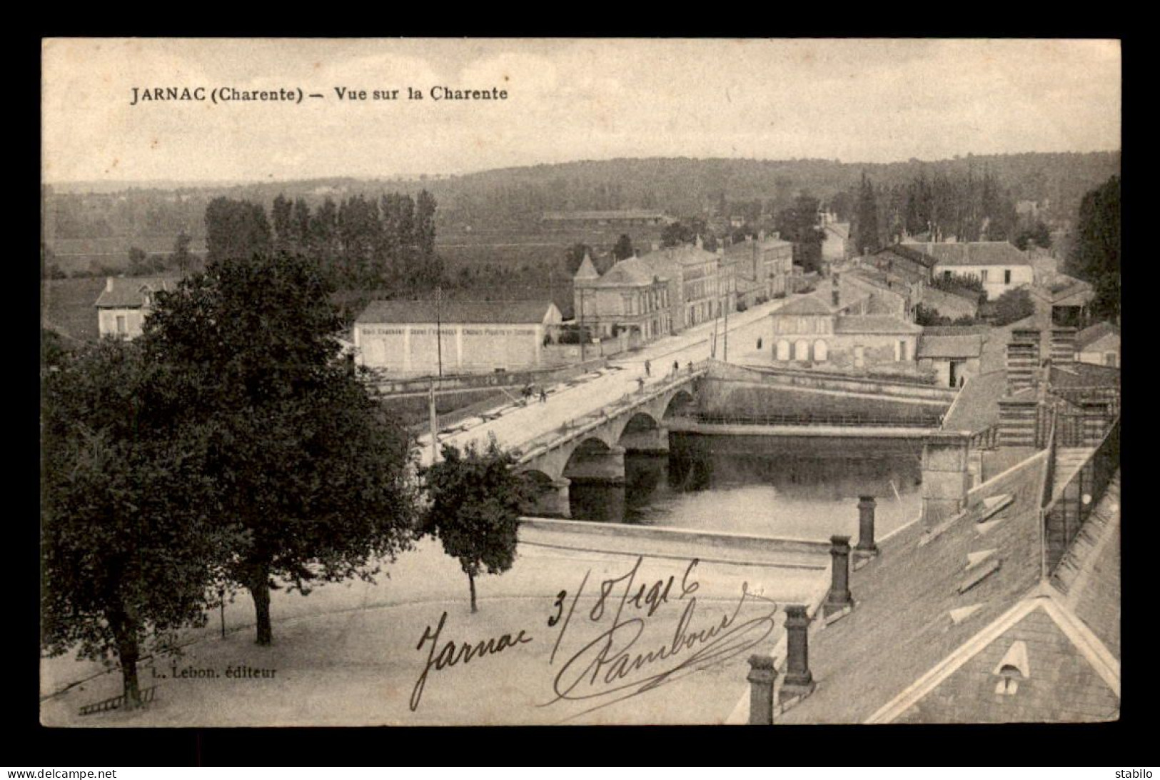 GUERRE 14/18 - CACHET CIE TERRITORIALE DE DEPOT DU 8EME REGIMENT DU GENIE SUR CARTE DE JARNAC (CHARENTE) - Guerra Del 1914-18