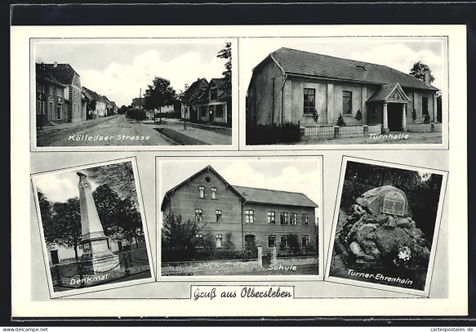 AK Olbersleben, Kölledaer Strasse, Turnhalle, Denkmal, Schule, Turner-Ehrenhain  - Sonstige & Ohne Zuordnung