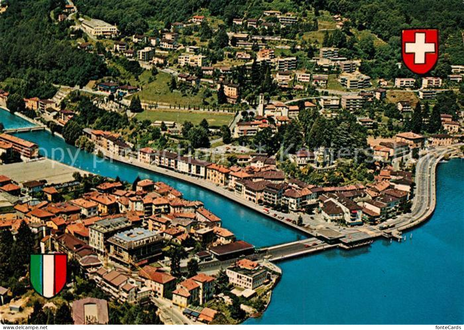 13198197 Ponte Tresa Lago Di Lugano Fliegeraufnahme Ponte Tresa - Other & Unclassified