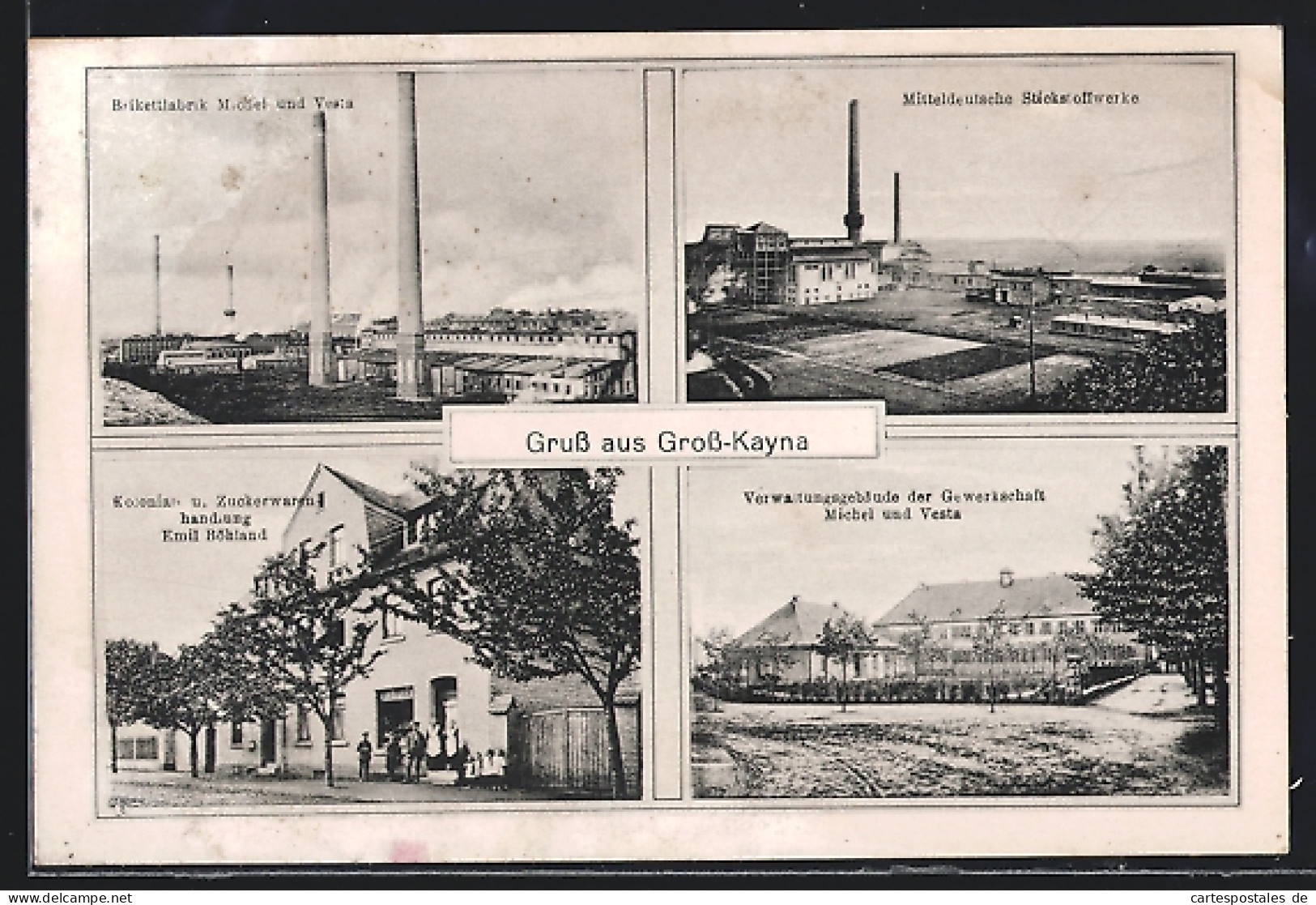AK Gross-Kayna, Kolonial- U. Zuckerwarenhandlung Emil Böhland, Mitteldeutsche Stickstoffwerke  - Autres & Non Classés