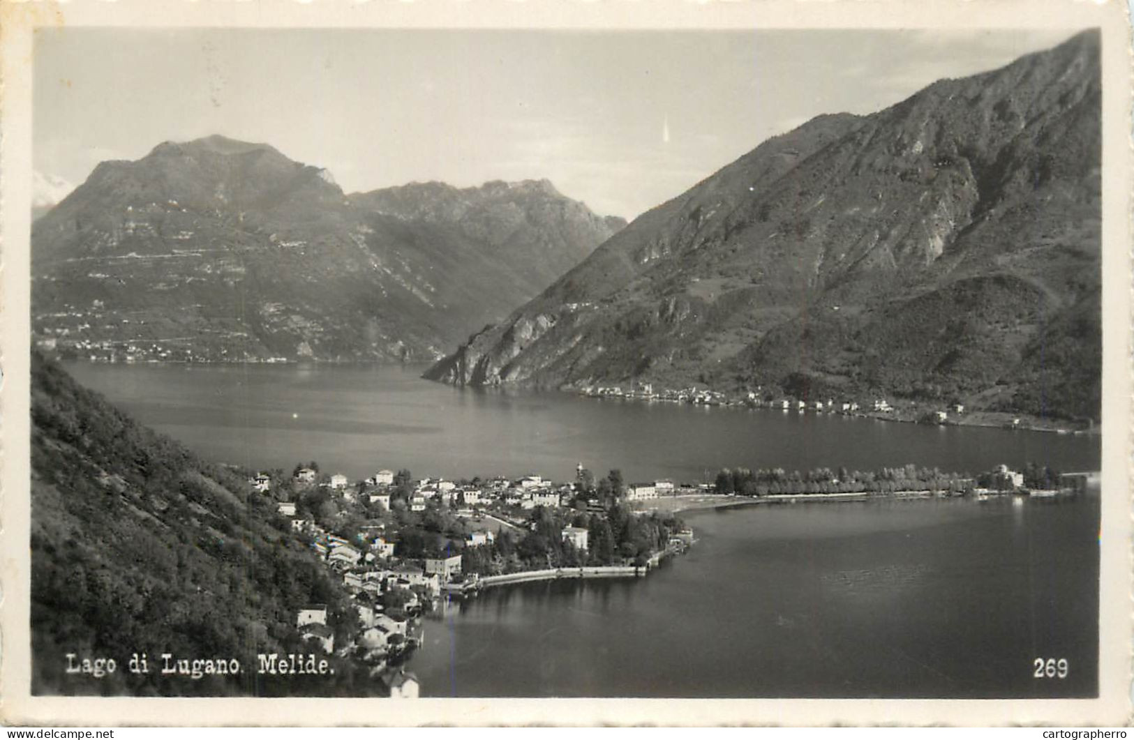 Postcard Switzerland Lugano Lake Melide - Sonstige & Ohne Zuordnung