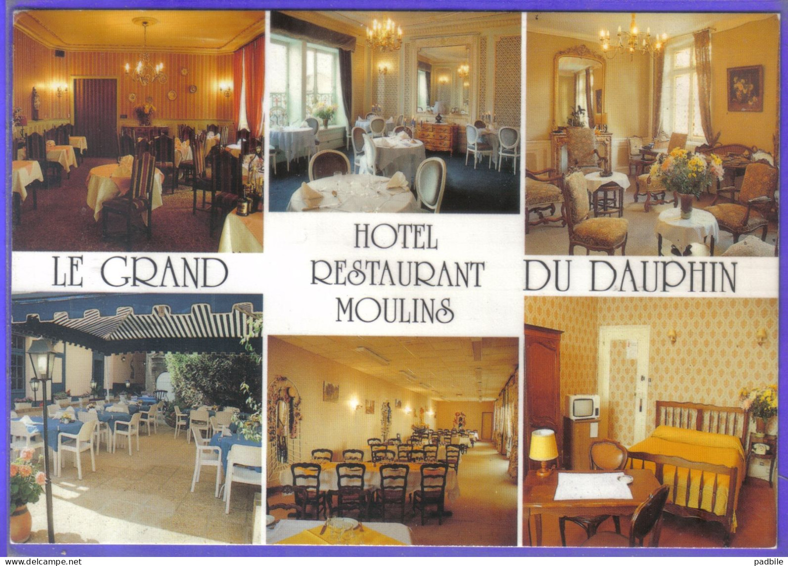 Carte Postale 03. Moulins  Hotel Restaurant  Le Grand Dauphin  Très Beau Plan - Moulins