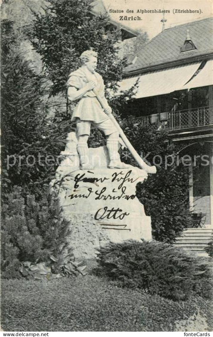 13195837 Zuerich ZH Statue Des Alphornblaesers Zuerich ZH - Sonstige & Ohne Zuordnung