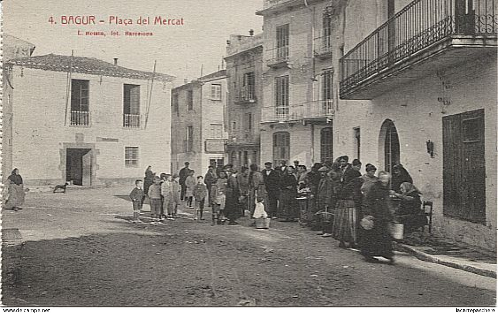 X126033BIS MUY RARO CATALUNYA GERONA GIRONA BAJO AMPURDAN BAIX EMPORDA BAGUR BEGUR PLACA DEL MERCAT - Gerona