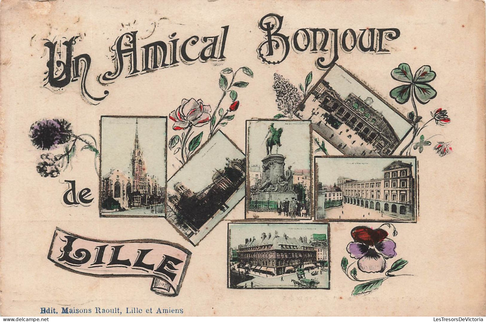 FRANCE - Lille - Un Amical Bonjour - Monuments - Cathédrale - Carte Postale Ancienne - Lille