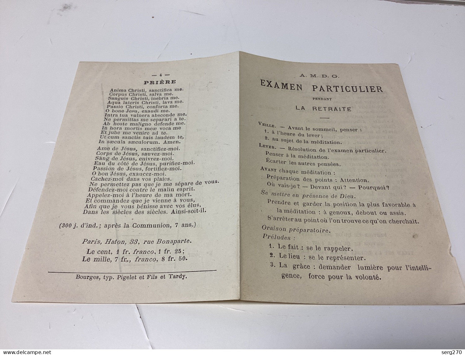 Image Pieuse Image Religieuse 1900 A M D G Examen Particulier Pendant La Retraite - Images Religieuses