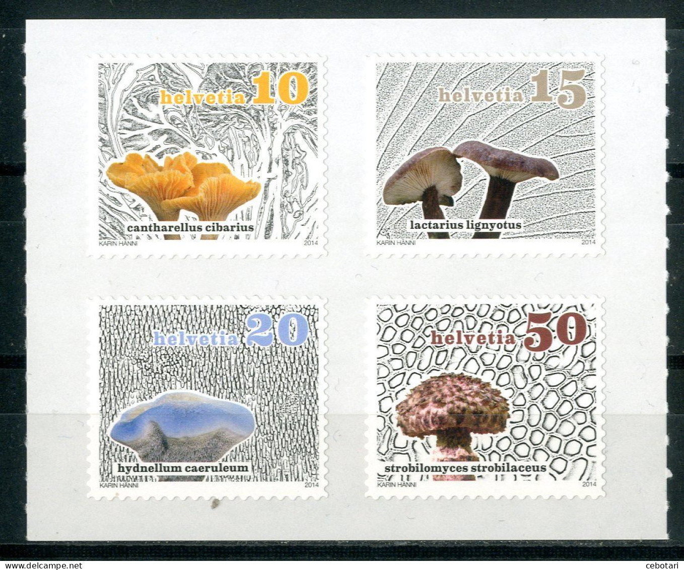 SVIZZERA / HELVETIA 2014** - Funghi / Mushrooms - Block Di 4 Val. MNH. - Pilze