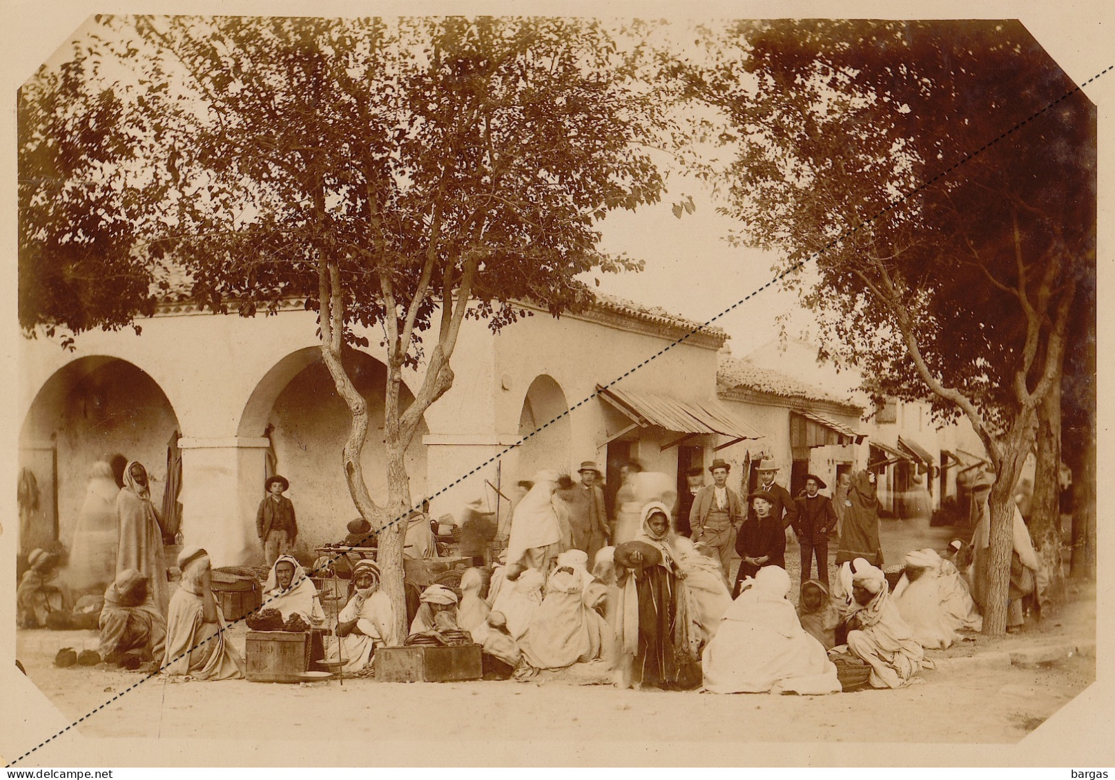 1891 Photo Afrique Algérie Marché Galettes Et Dattes à Djelfa Souvenir Mission Géodésique Militaire Boulard Gentil - Oud (voor 1900)