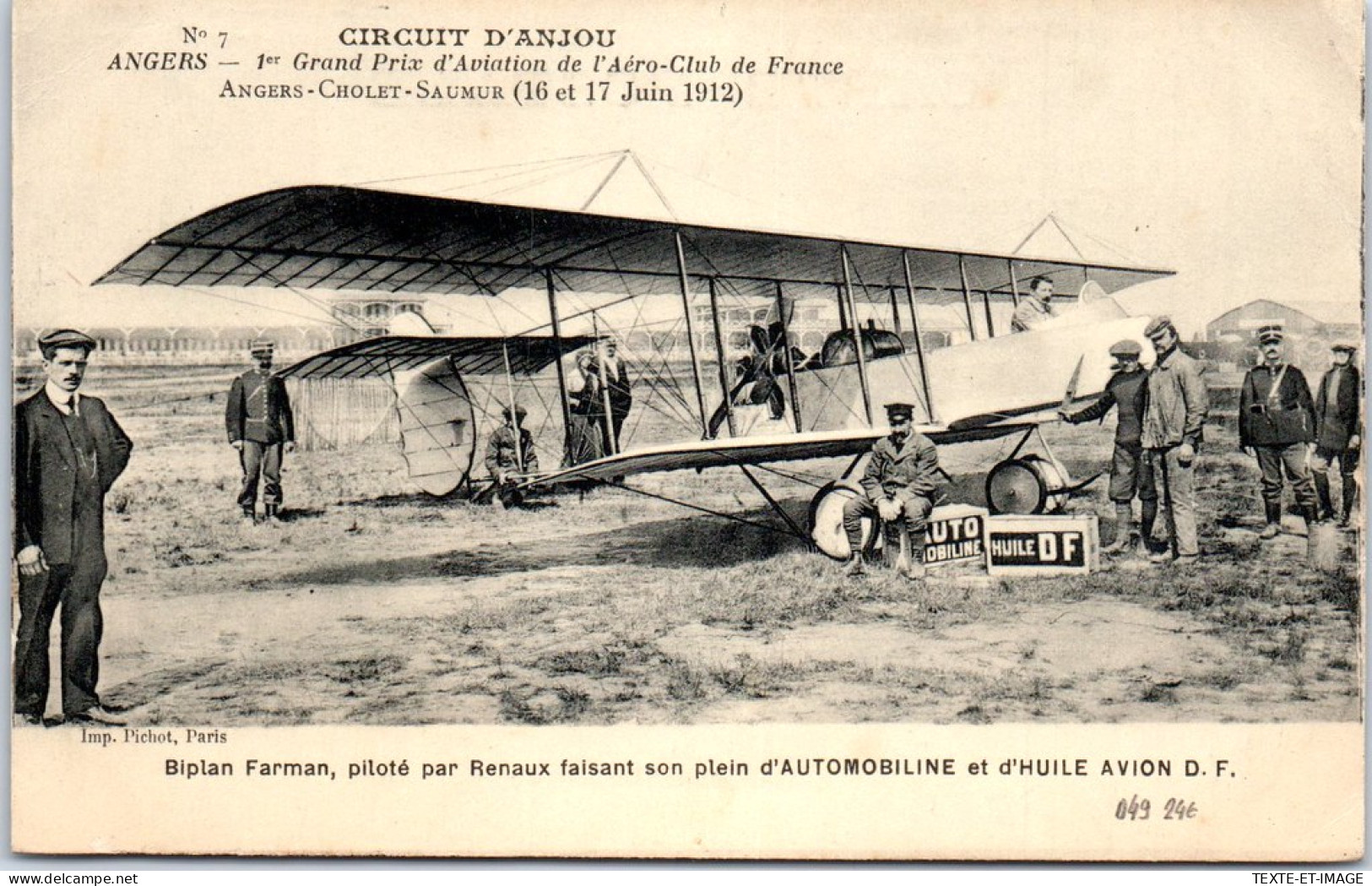 49 ANGERS - Circuit D'anjou - Biplan Farman Pilote Par Renaux  - Angers