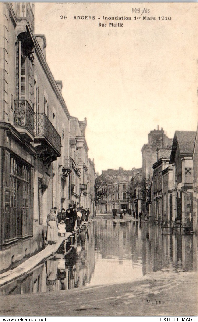 49 ANGERS - Crue De 1910, La Rue Maille - Angers
