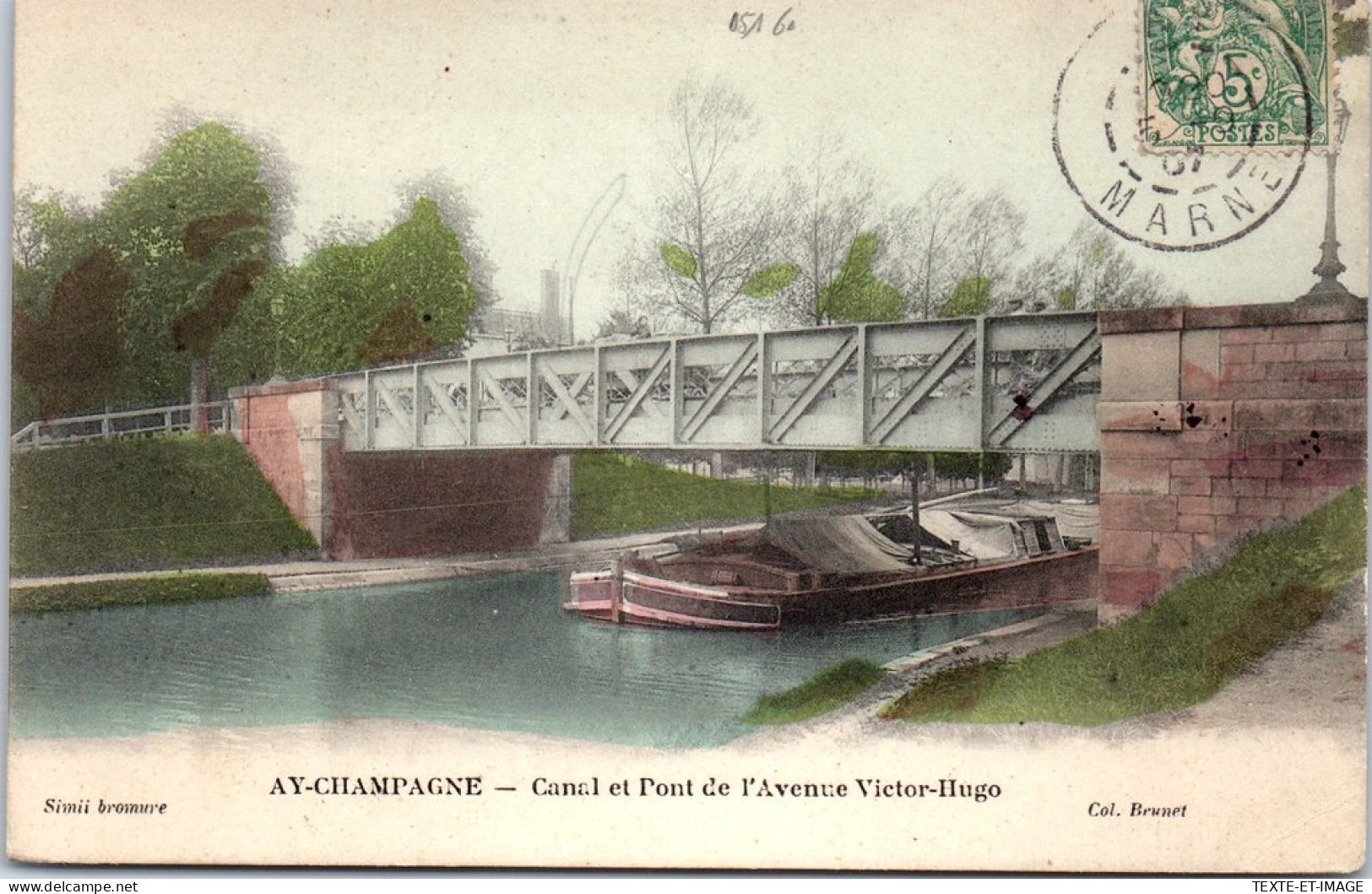 51 AY CHAMPAGNE - Canal Et Pont De L'avenue V HUGO  - Ay En Champagne