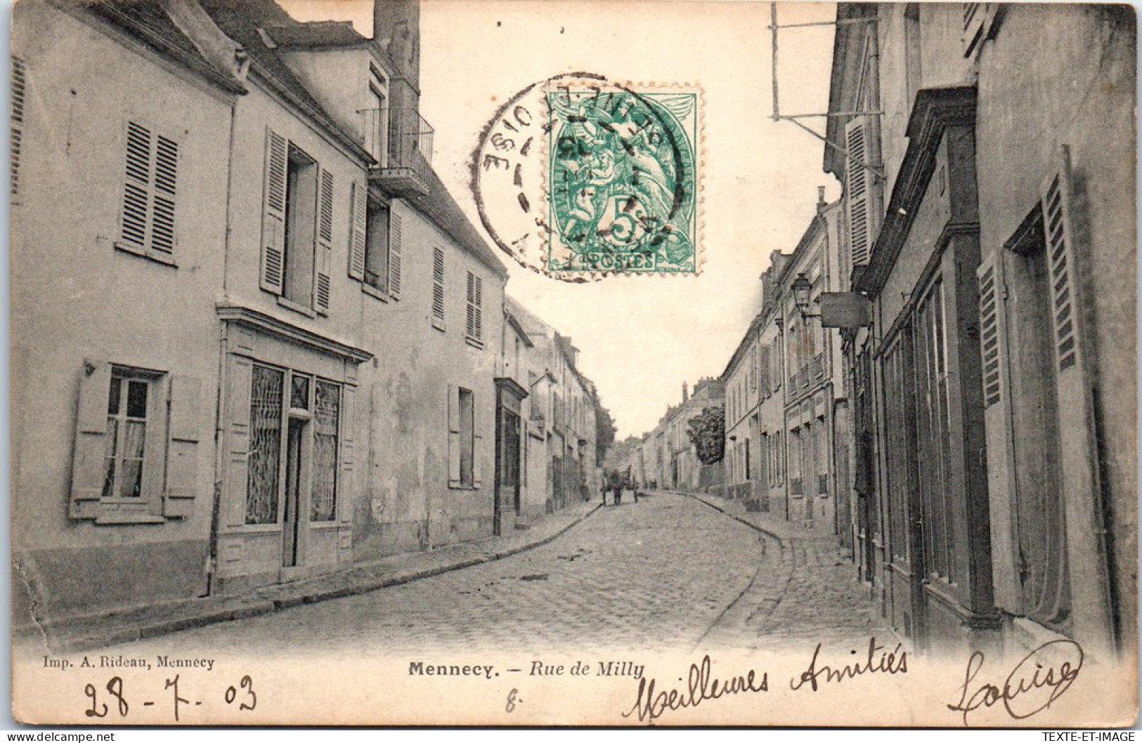 91 MENNECY - La Rue De Milly La Foret  - Mennecy