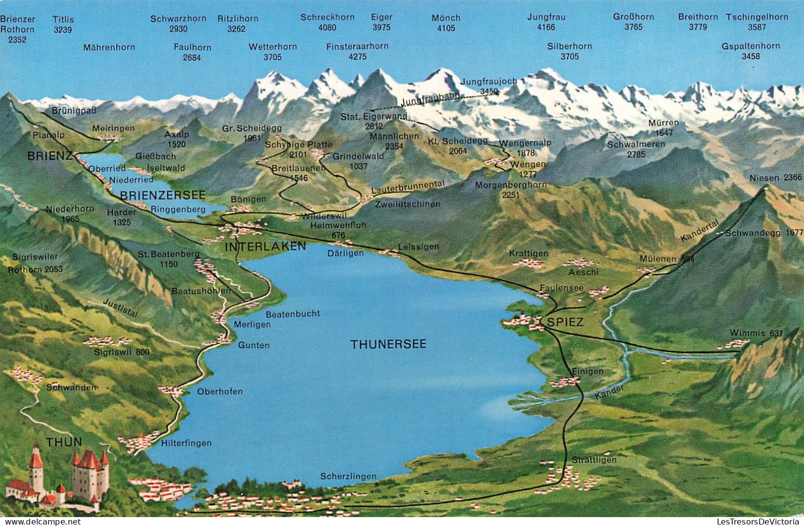SUISSE - Thun Mit Berner Oberland - Carte - Carte Postale - Thoune / Thun
