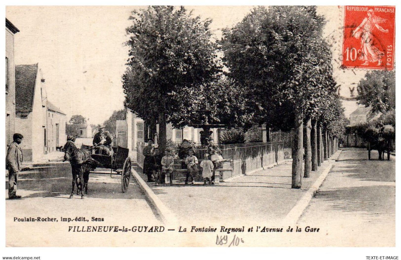 89 VILLENEUVE LA GUYARD - La Fontaine Regnoul Et Av De La Gare  - Villeneuve-la-Guyard