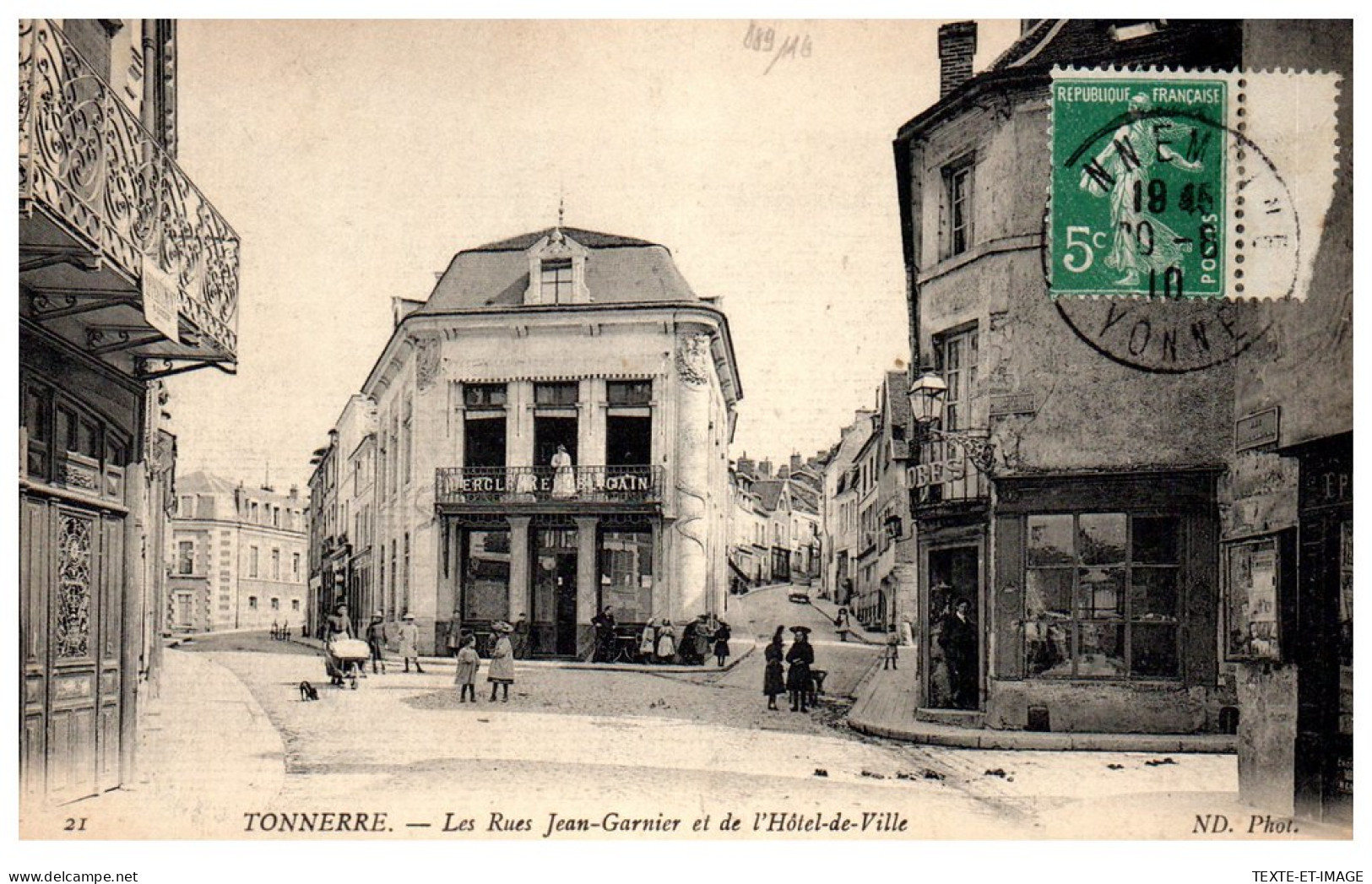 89 TONNERRE - Les Rues Jean Garnier Et De L'hotel De Ville - Tonnerre