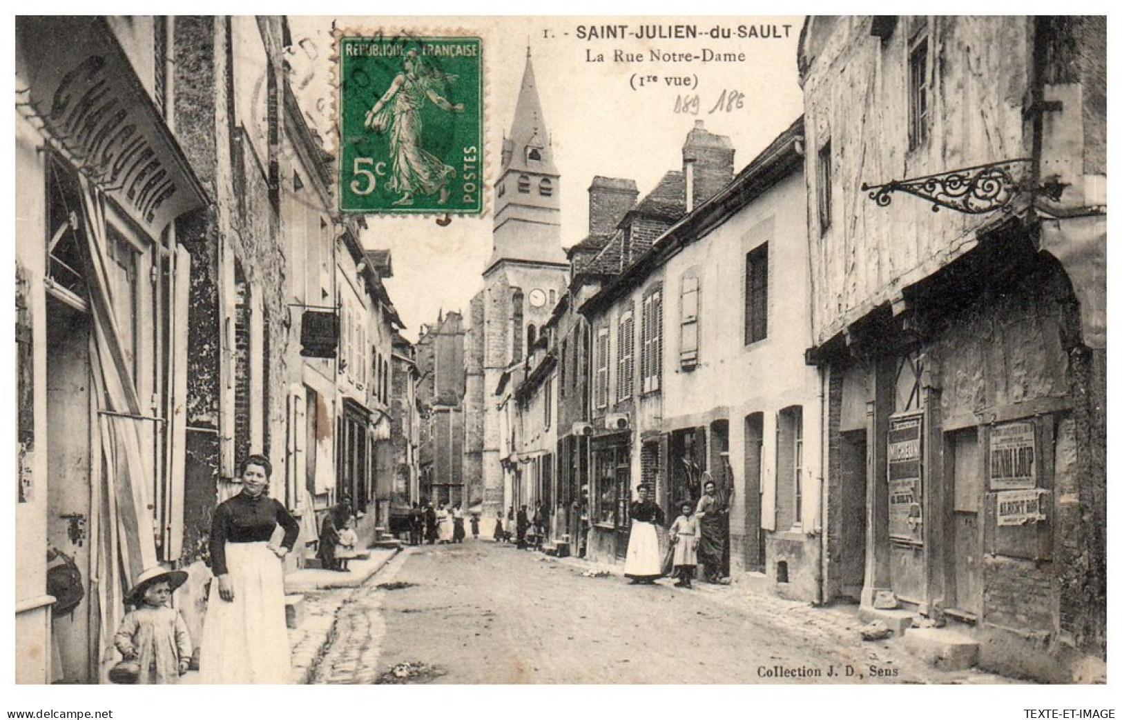 89 SAINT JULIEN DU SAULT - La Rue Notre Dame. - Saint Julien Du Sault