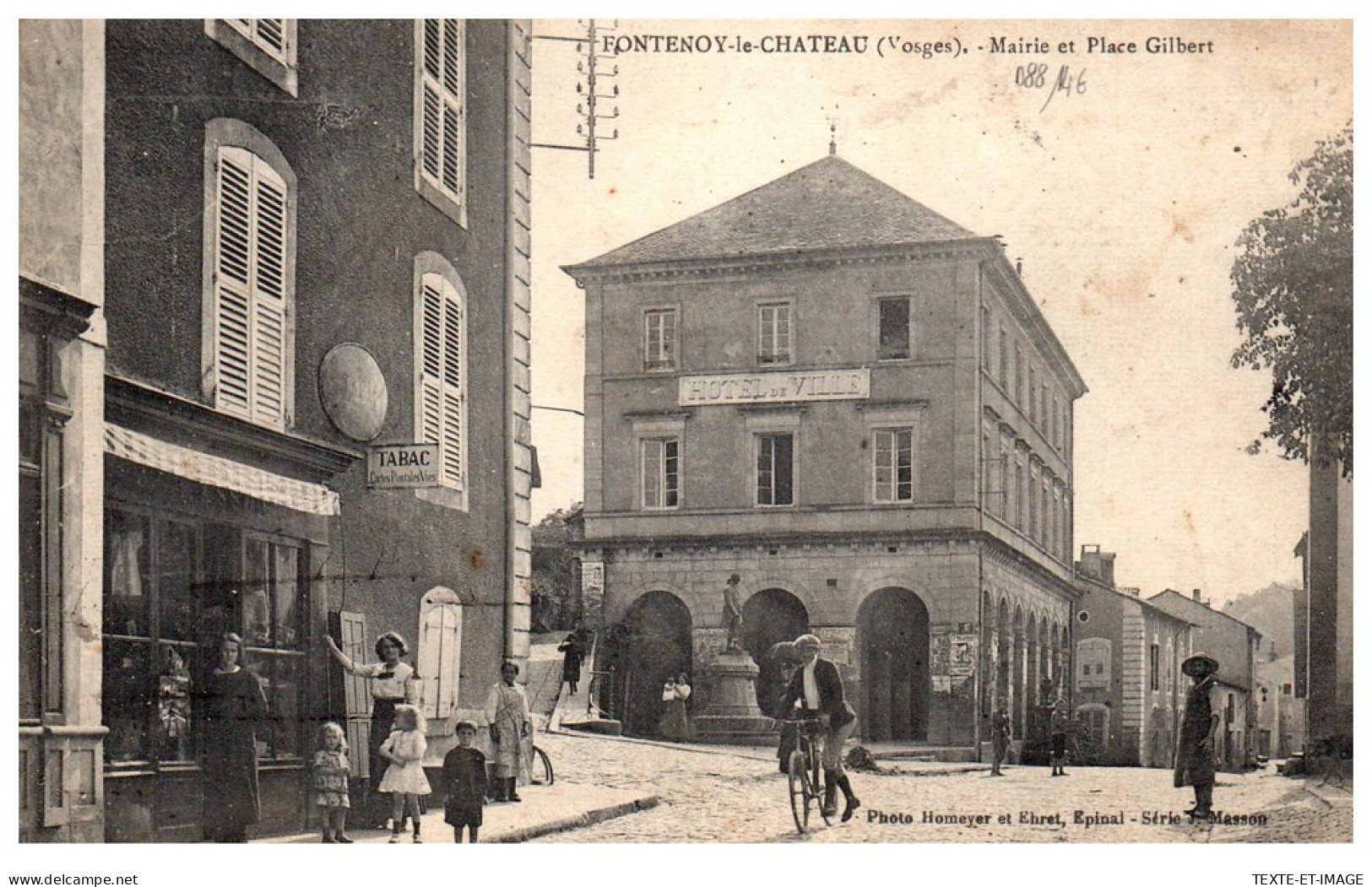 88 FONTENOY LE CHATEAU- Mairie Et Place Gilbert. - Autres & Non Classés