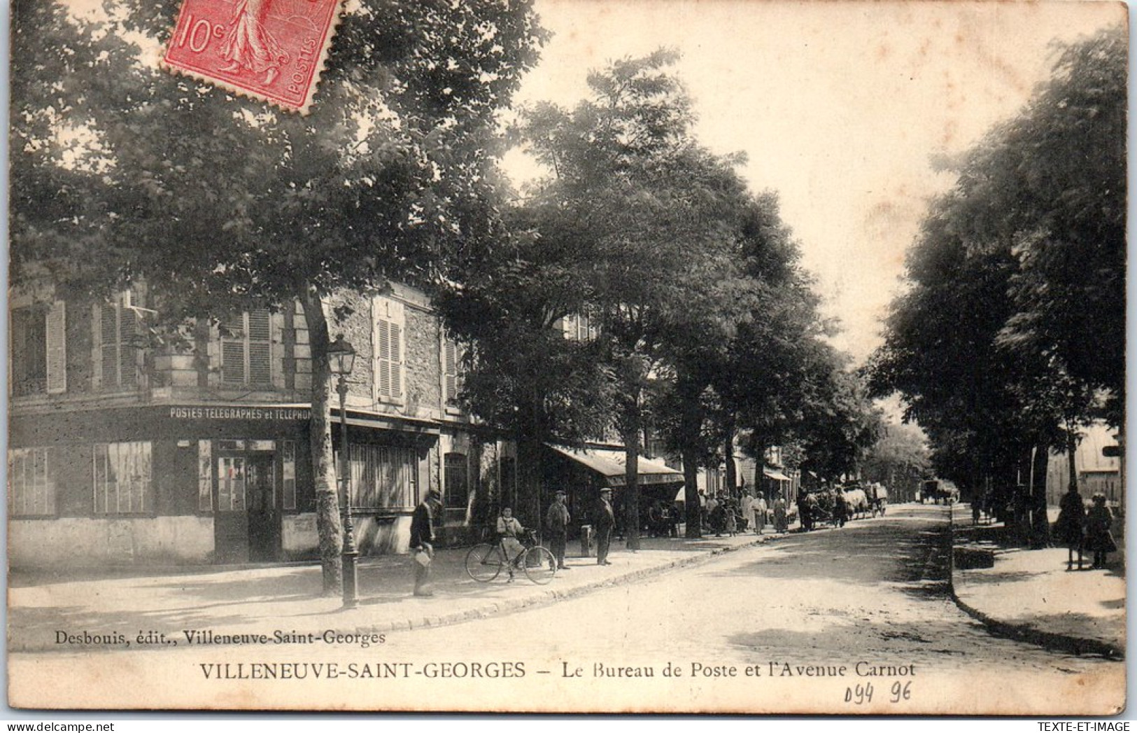 94 VILLENEUVE SAINT GEORGES - Le Bureau De Poste Et Avenue Carnot. - Villeneuve Saint Georges