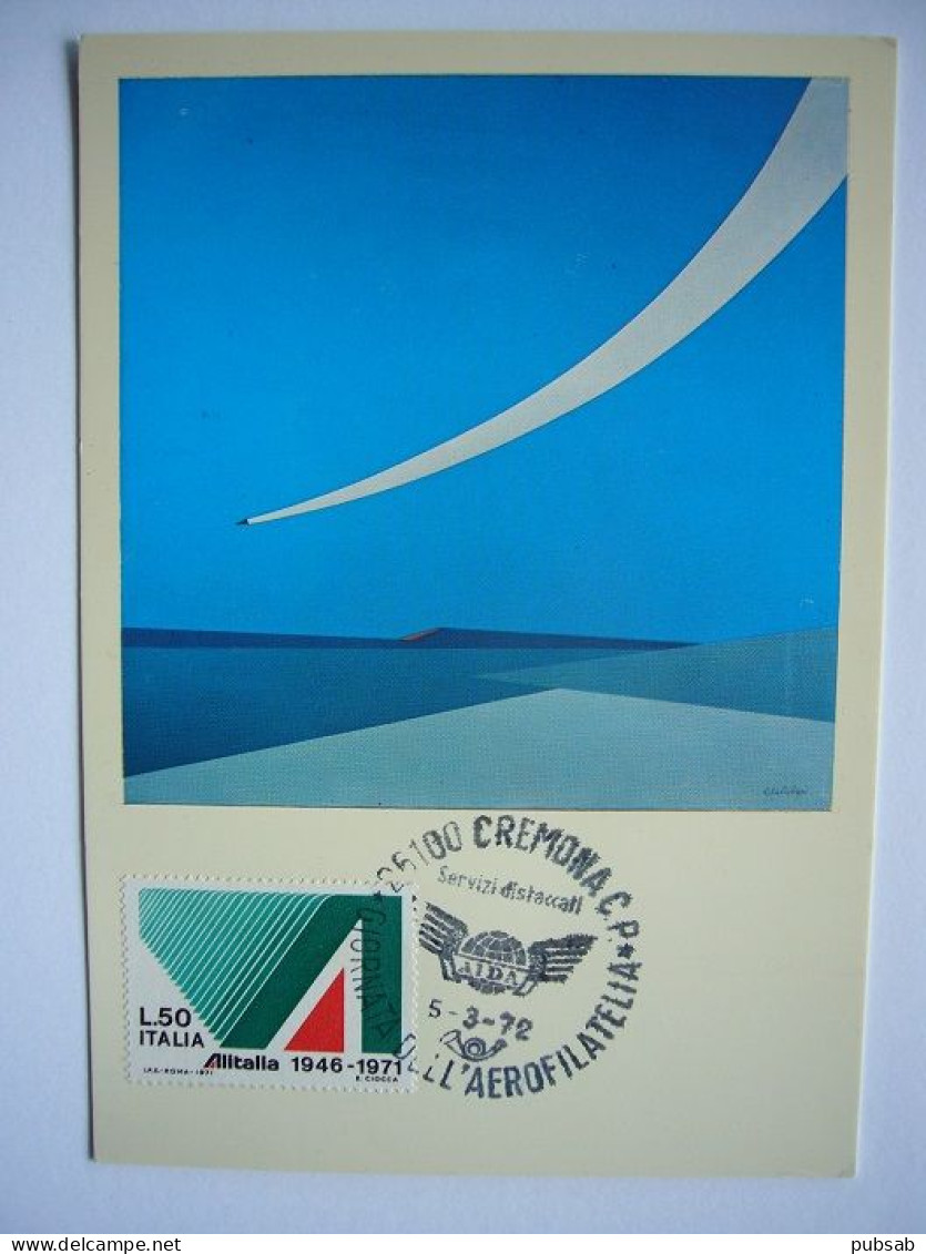 Avion / Airplane / ALITALIA / JET SUL FIUME - 1971 / Opera Del Pittore Cremonese Giuseppe Castellani - 1946-....: Modern Tijdperk