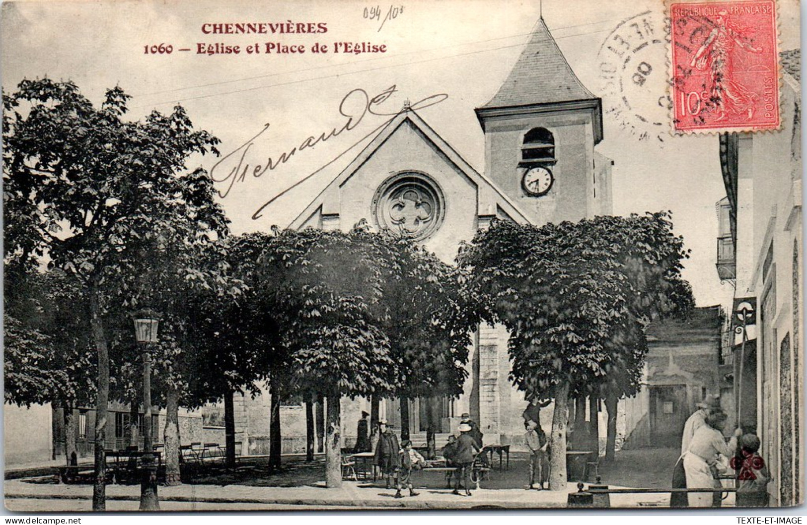 94 CHENNEVIERES - Eglise Et Place De L'eglise  - Chennevieres Sur Marne