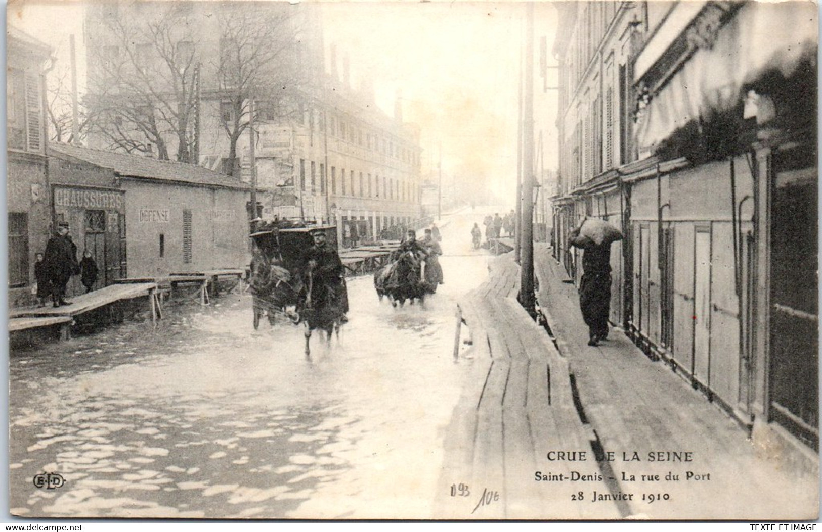 93 SAINT DENIS - La Rue Du Port Le 28 Janvier 1910 - Saint Denis