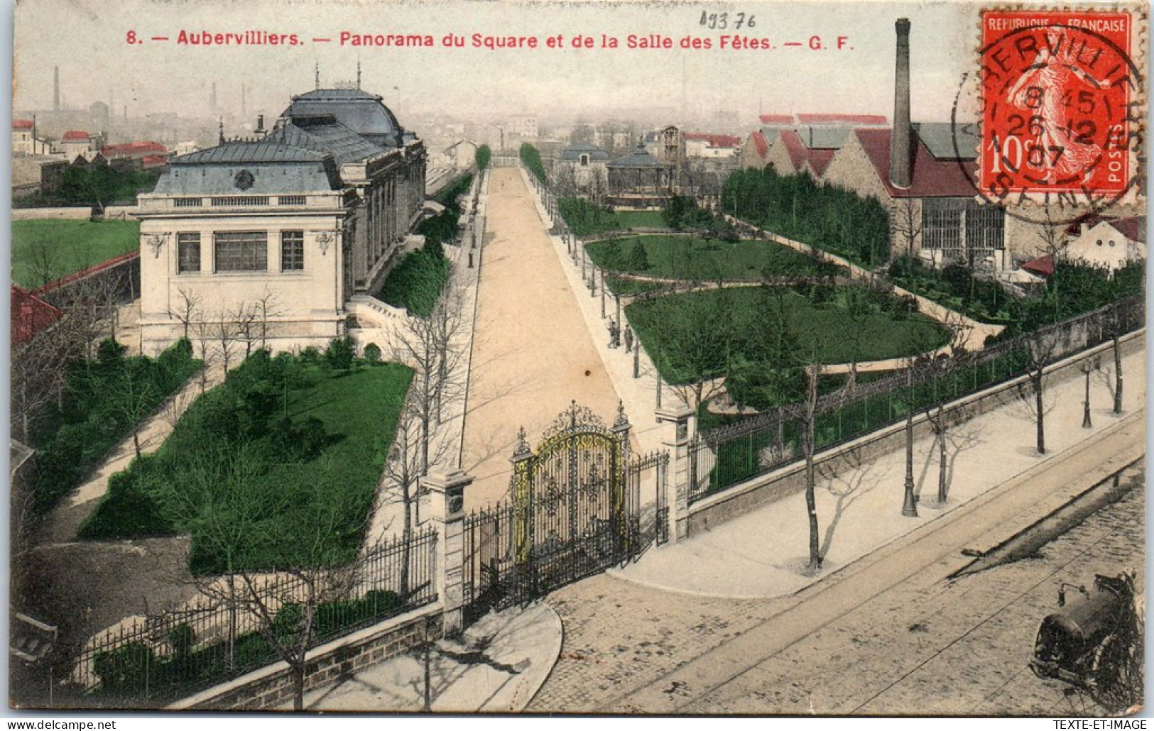 93 AUBERVILLIERS - Panorama Du Square Et De La Salle Des Fetes. - Aubervilliers