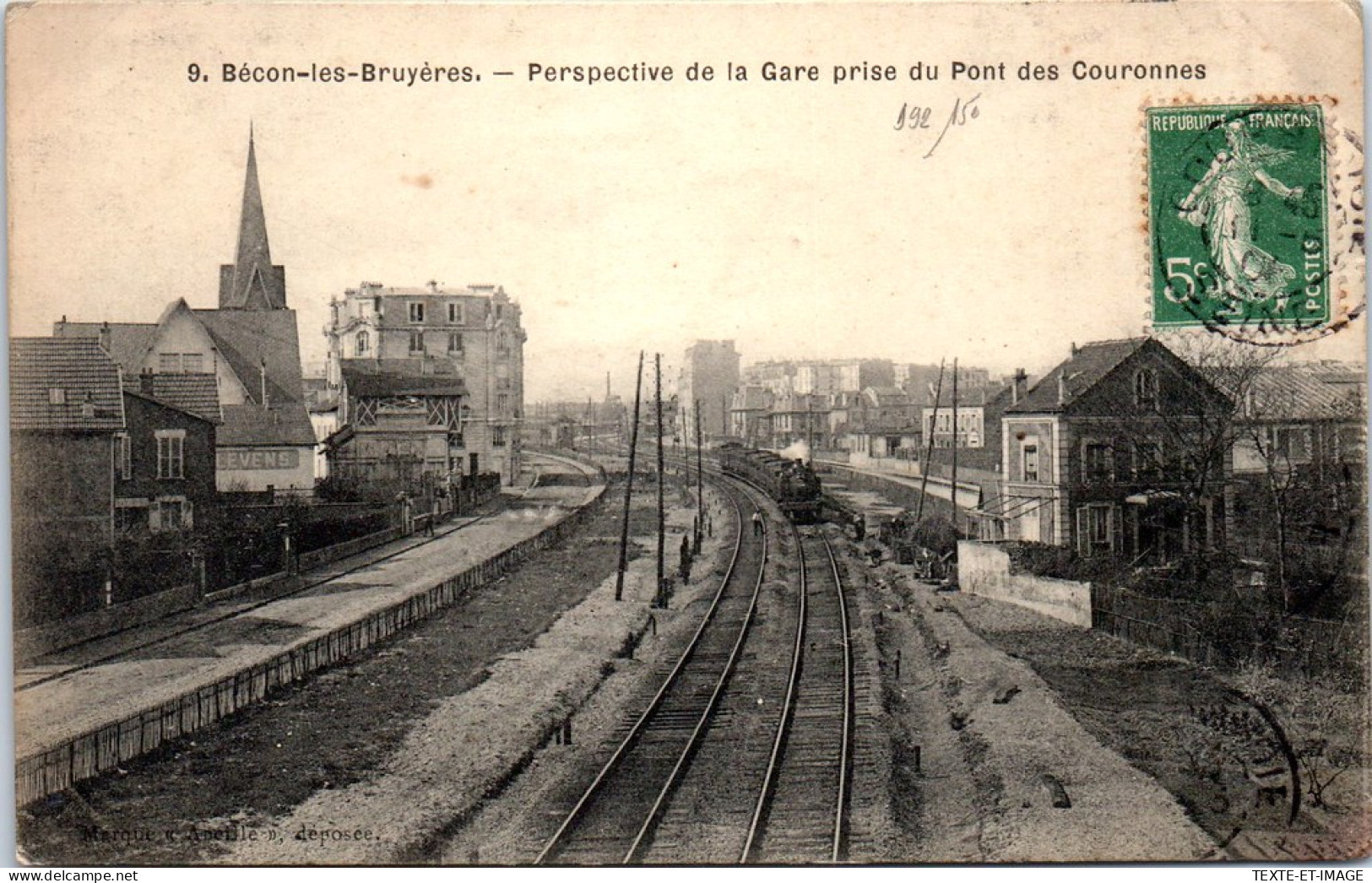 92 BECON LES BRUYERES - Perspective De La Gare Depuis Pont - Other & Unclassified