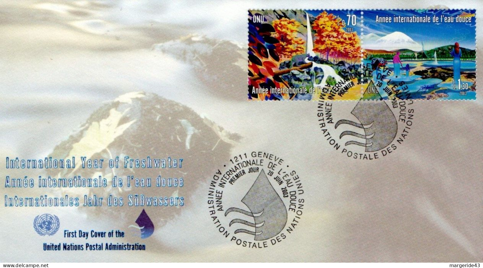 NATIONS UNIES LOT DE 20 FDC DIFFERENTES - Lots & Kiloware (mixtures) - Max. 999 Stamps