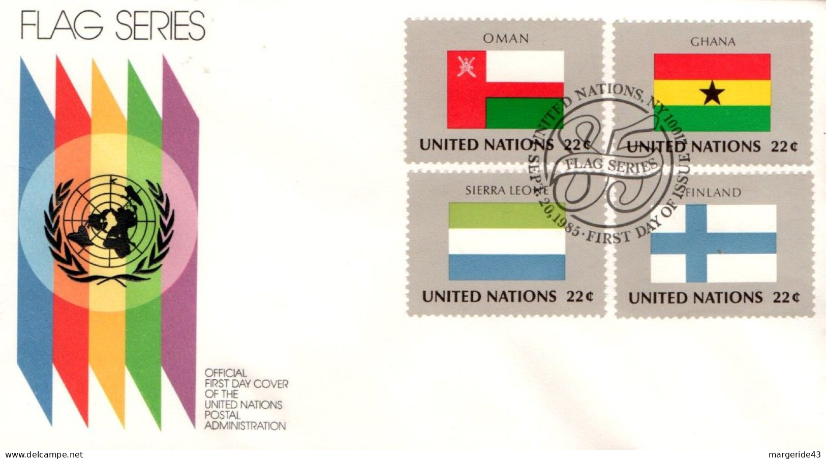 NATIONS UNIES LOT DE 20 FDC DIFFERENTES