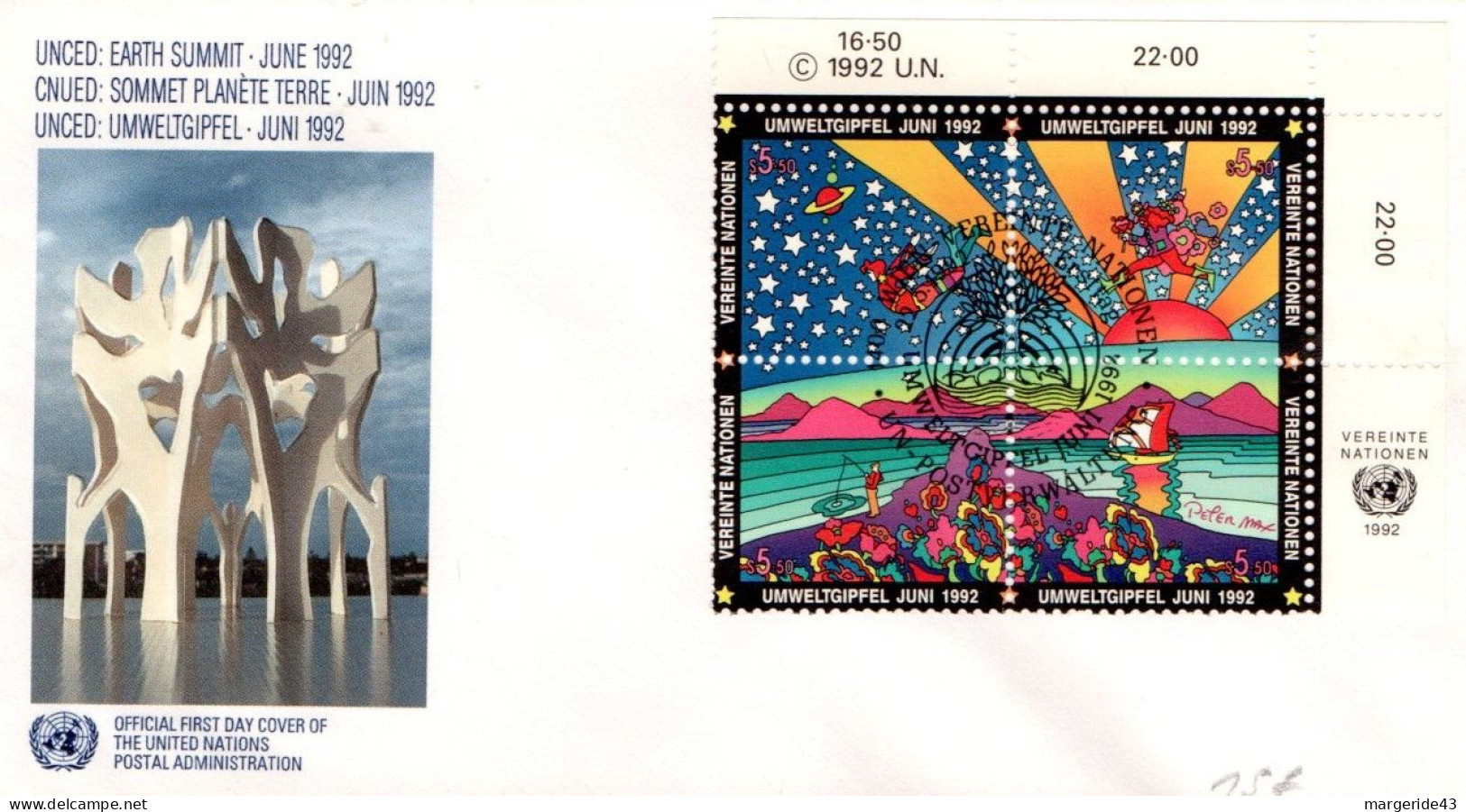 NATIONS UNIES LOT DE 20 FDC DIFFERENTES