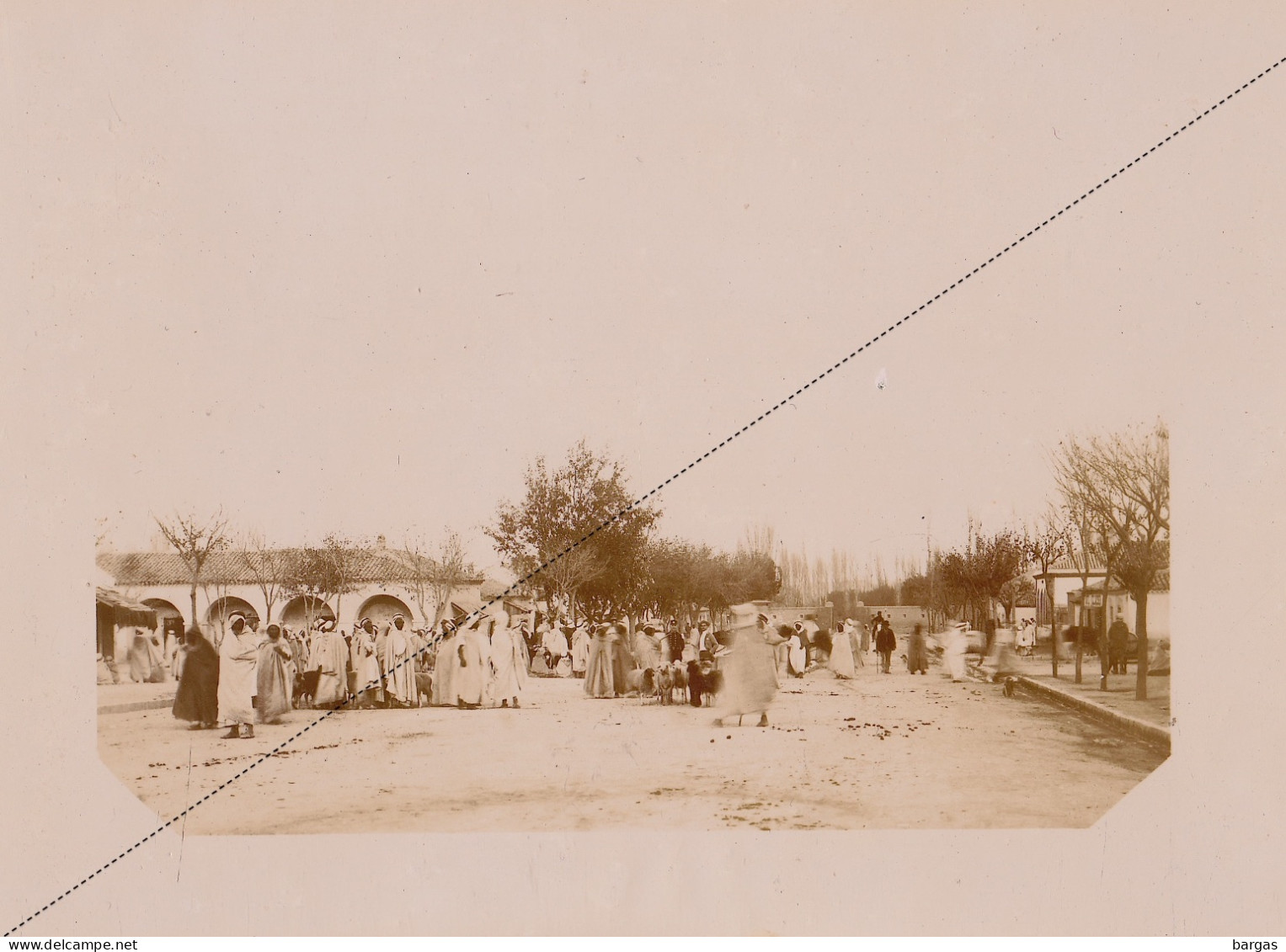 1891 Photo Afrique Algérie Rue M'zab Marché à Djelfa Souvenir Mission Géodésique Militaire Boulard Gentil - Old (before 1900)