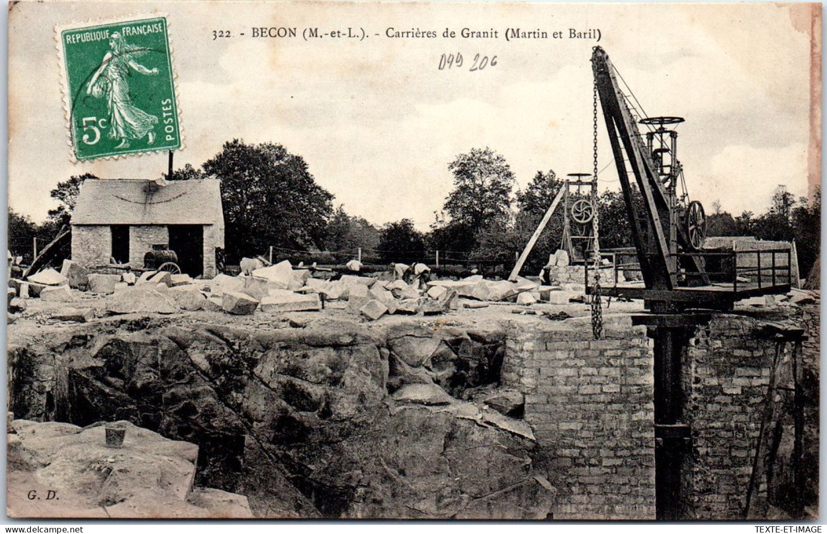 49 BECON - Carrieres De Granit (martin Et Baril) - Andere & Zonder Classificatie