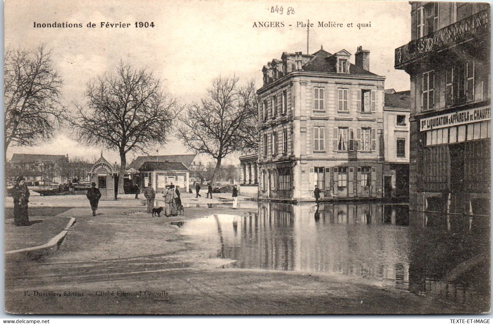 49 ANGERS - Crue De 1904, Place Moliere Et Quai. - Angers