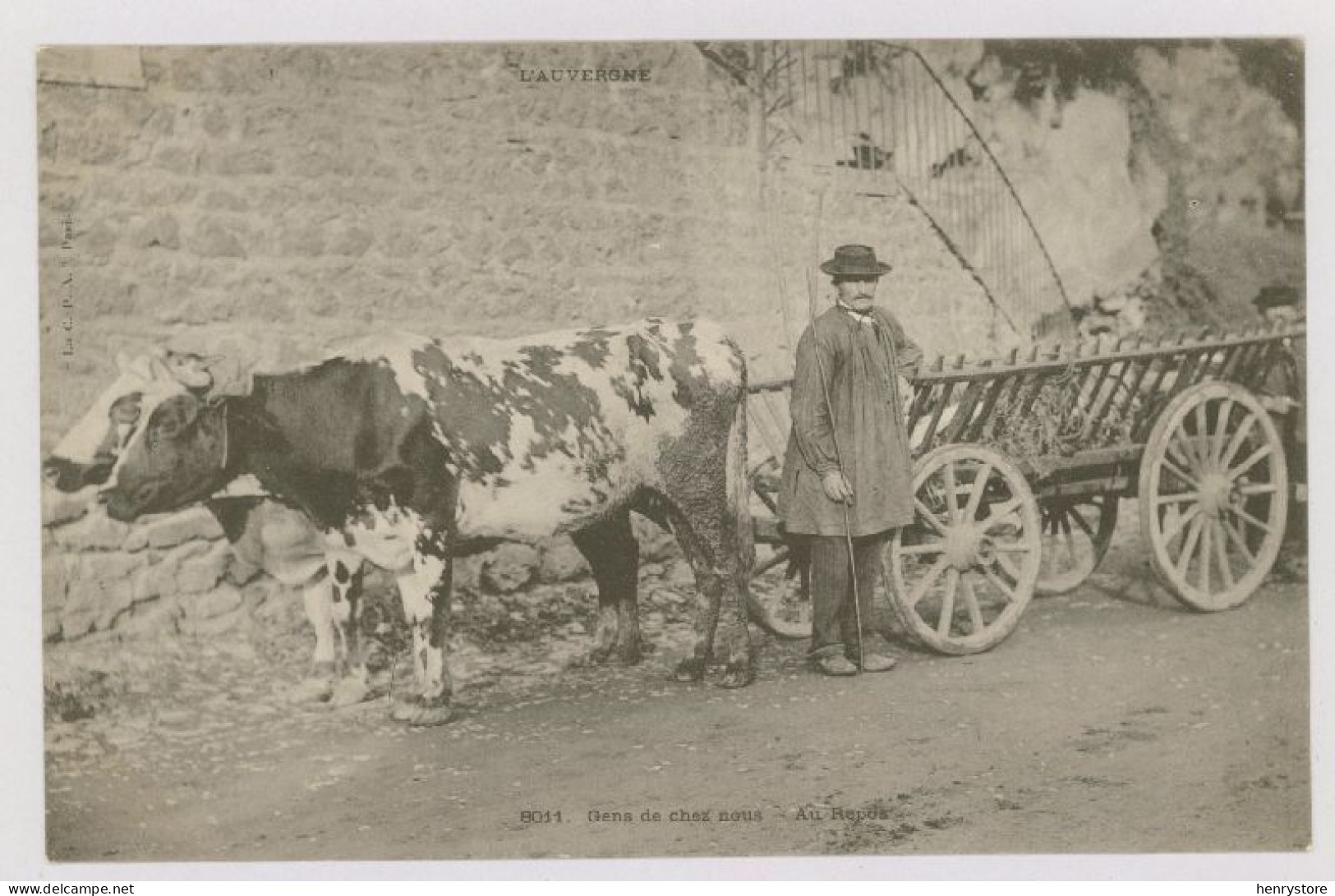 L'Auvergne : Gens De Chez Nous, Au Repos - Attelage De Boeufs (z4195) - Auvergne