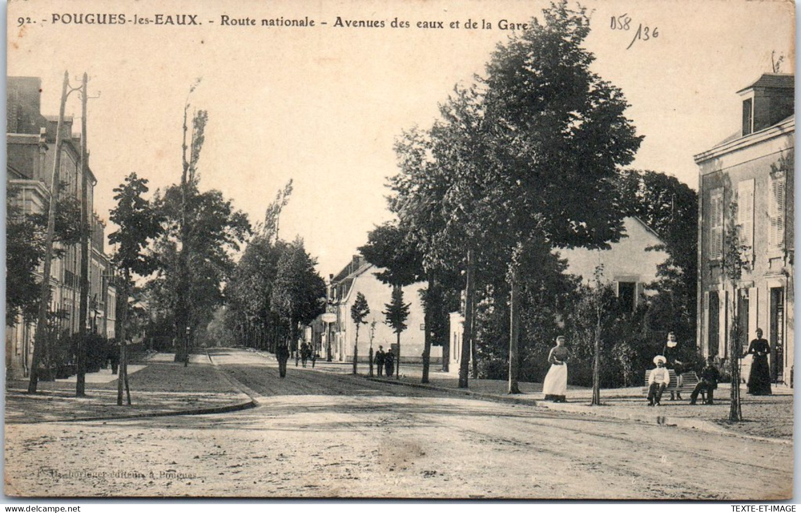 58 POUGUES LES EAUX - Route Nationale - Avenue Des Eaux Et Gare  - Pougues Les Eaux