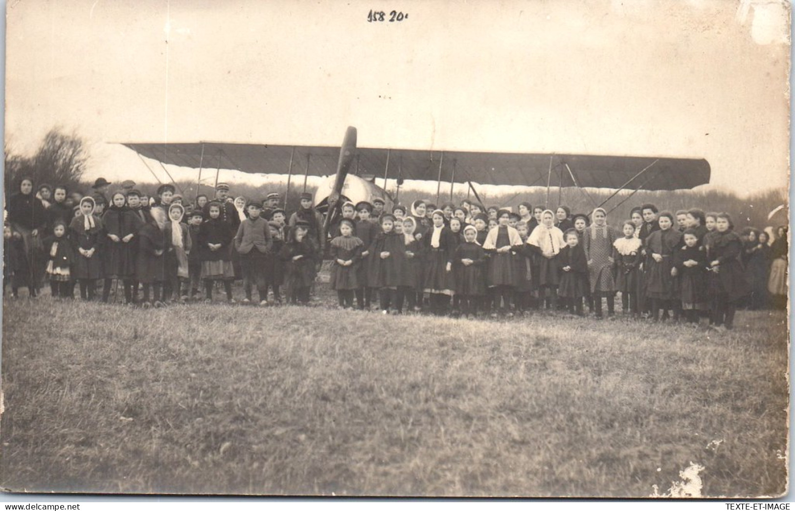 58 - CARTE PHOTO - Foule Devant Un Avion (non Datee Non Situee) - Altri & Non Classificati