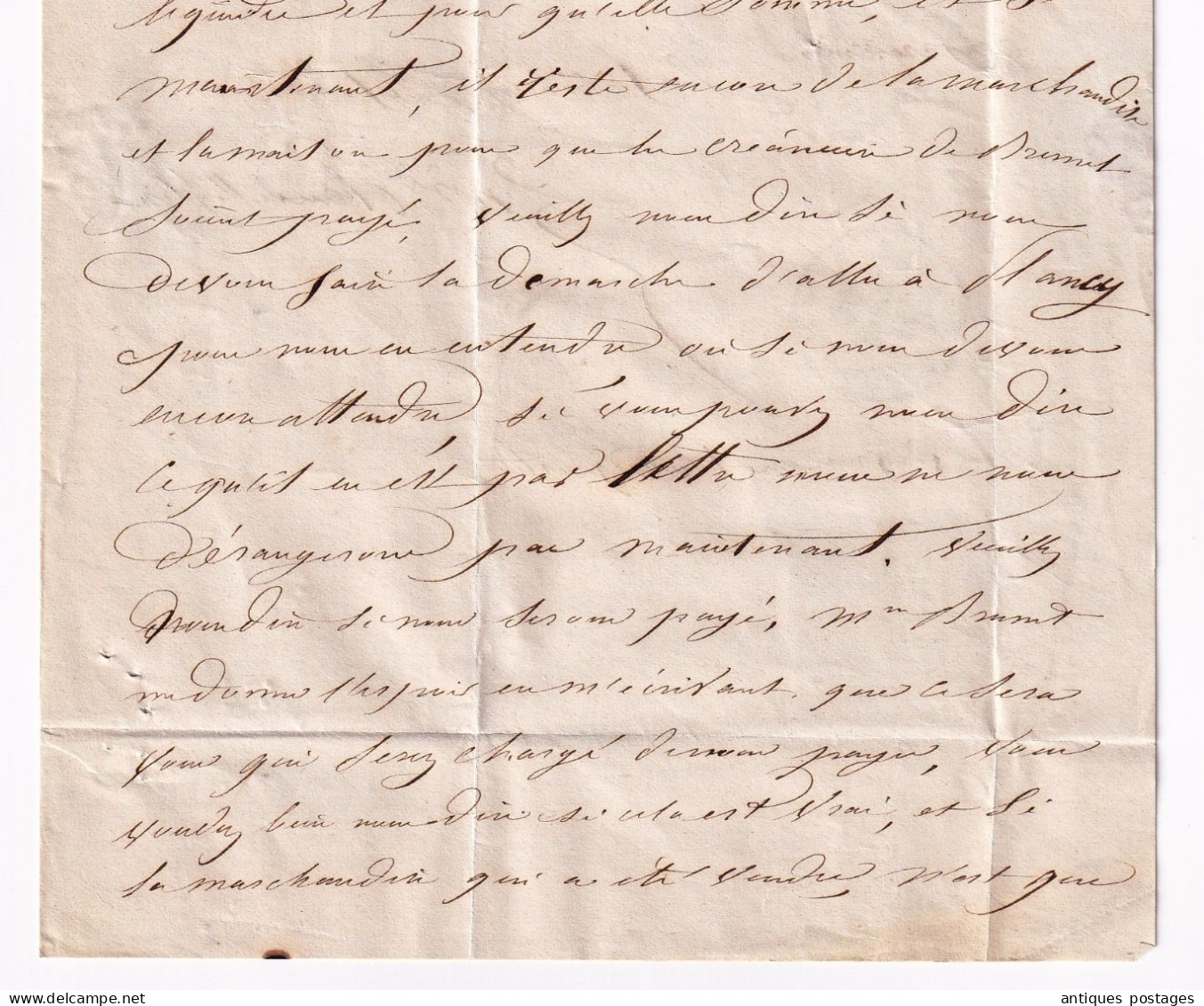 Lettre 1859 Arcis sur Aube pour Plancy l'Abbaye Napoléon III 20 centimes Non Dentelé 4 belles marges