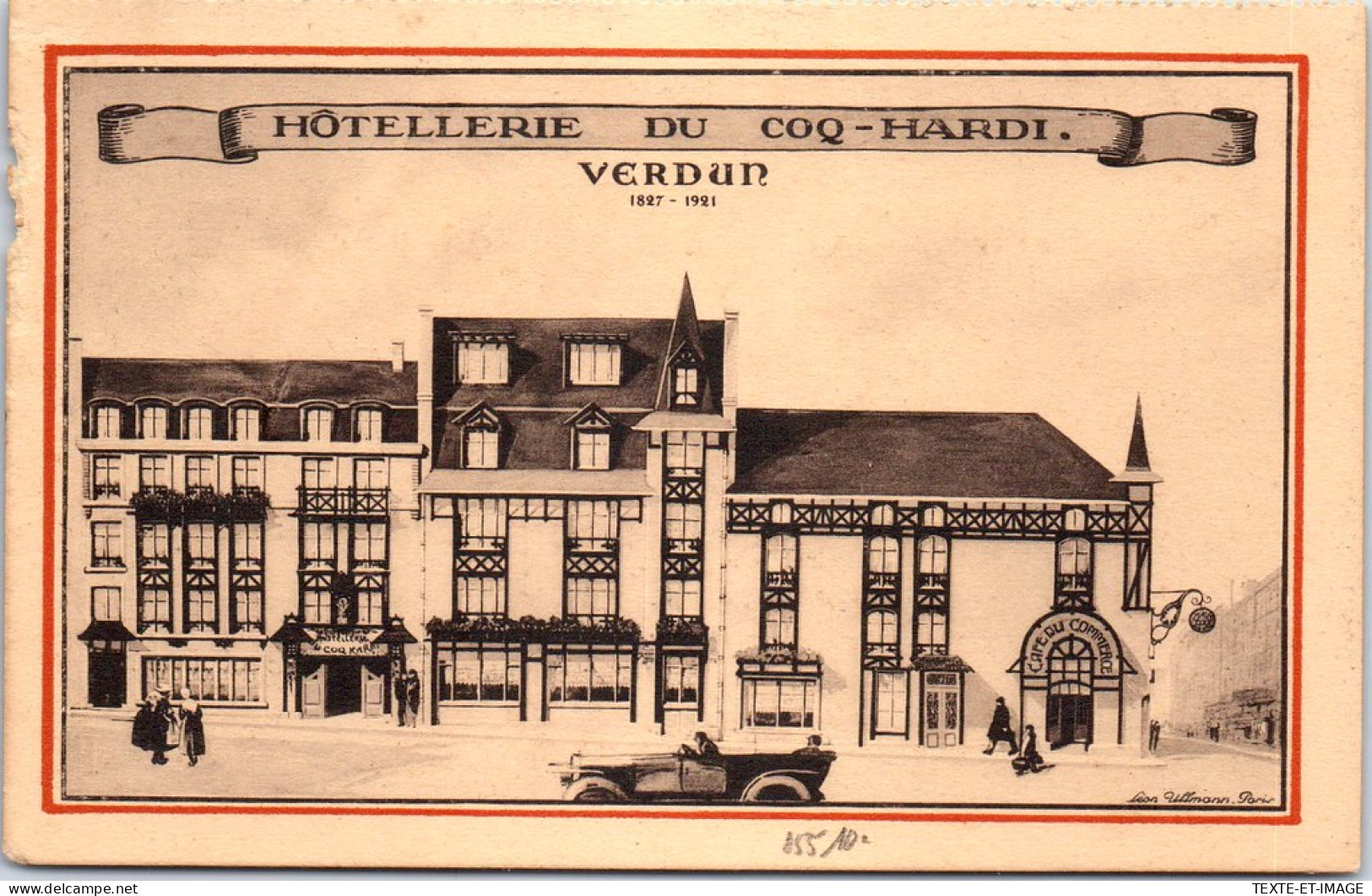 55 VERDUN - Carte Publicitaire Hotellerie Du Coq Hardi  - Verdun