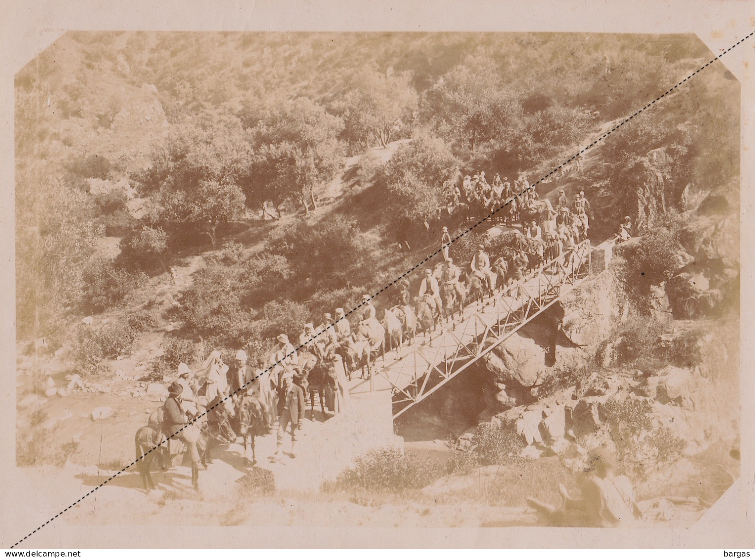 1891 Photo Afrique Algérie Section Spéciale En Tournée Souvenir Mission Géodésique Militaire Boulard Gentil - Alte (vor 1900)