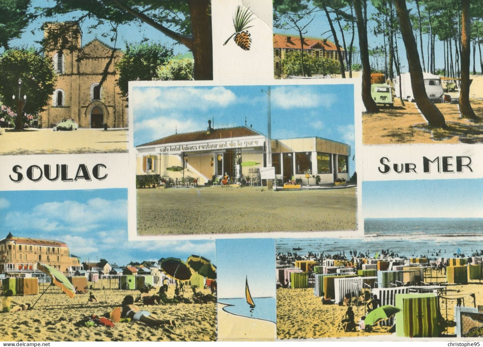 33 N° 25317. Soulac Sur Mer . Vue D Ensemble. Hotel Restaurant De La Gare. Carte Postale Photo. Cpsm . - Soulac-sur-Mer