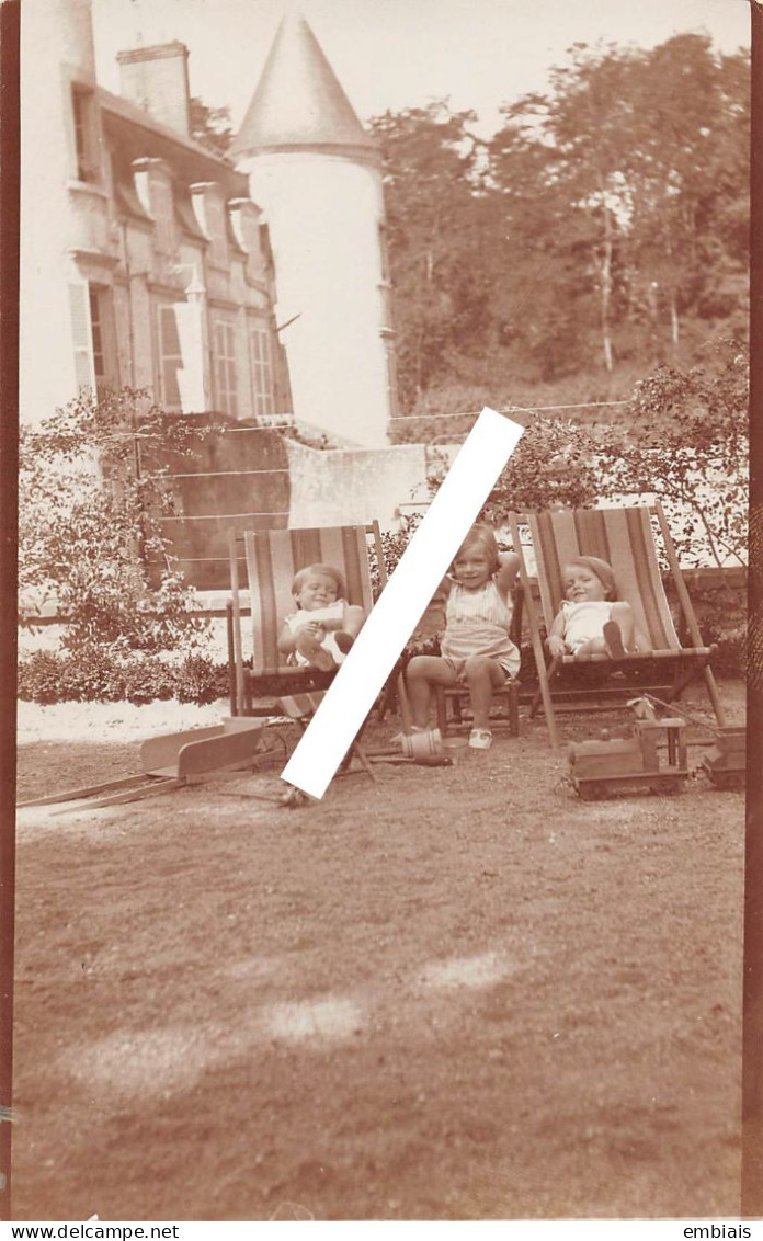 45 SAINT LYÉ LA FORÊT - Carte Photo D' Enfants Dans Le Jardin Du Château De La Motte St Lyé 1933 - Autres & Non Classés