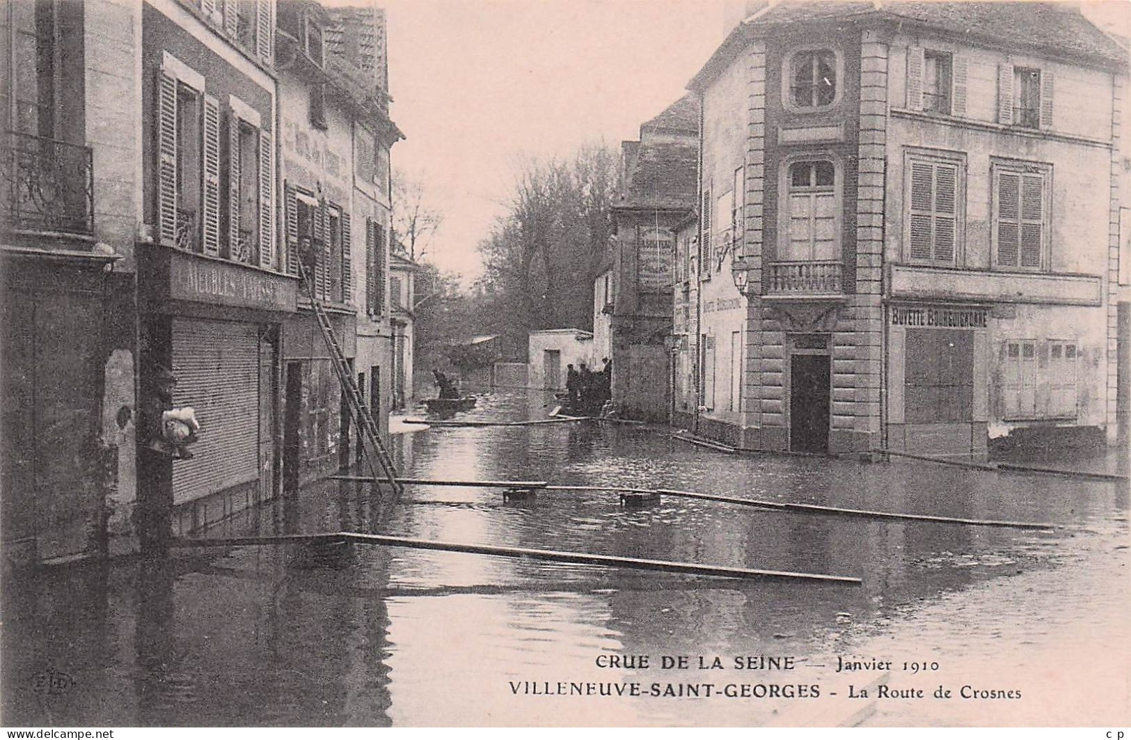 Villeneuve Saint Georges - Inondation - Janvier 1910  - Route De Crosnes  - CPA°J - Villeneuve Saint Georges