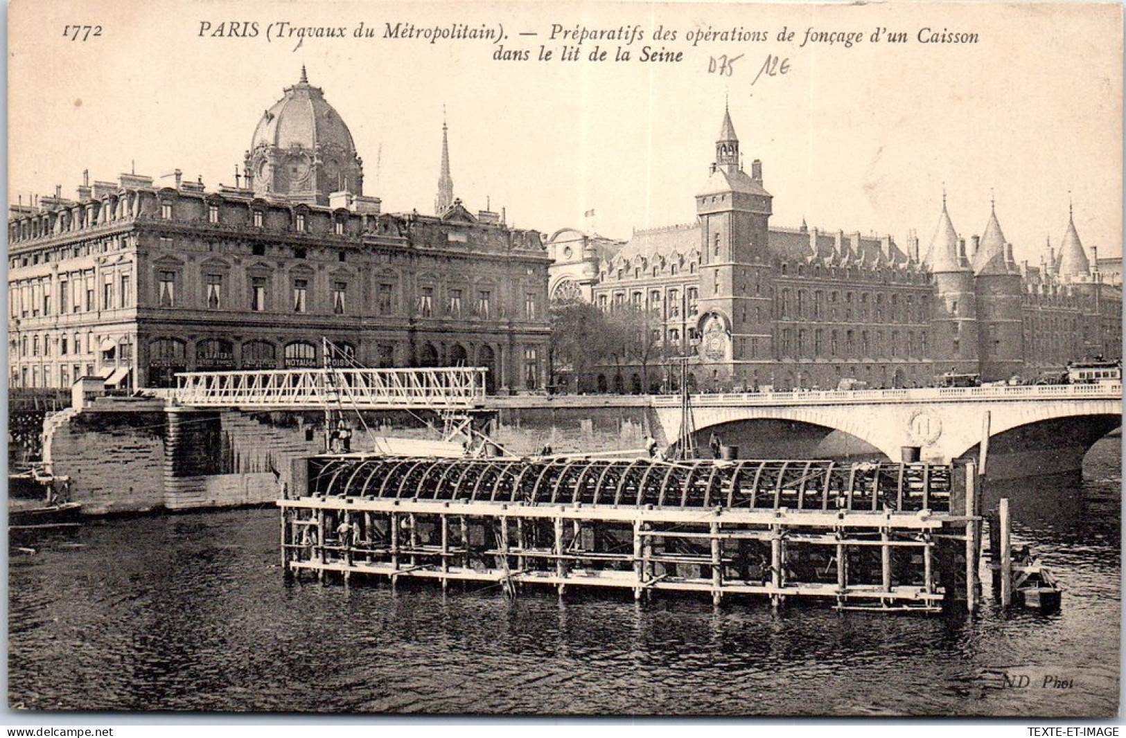 75 PARIS - Travaux Du Metropolitain, Foncage D'un Caisson - Other & Unclassified