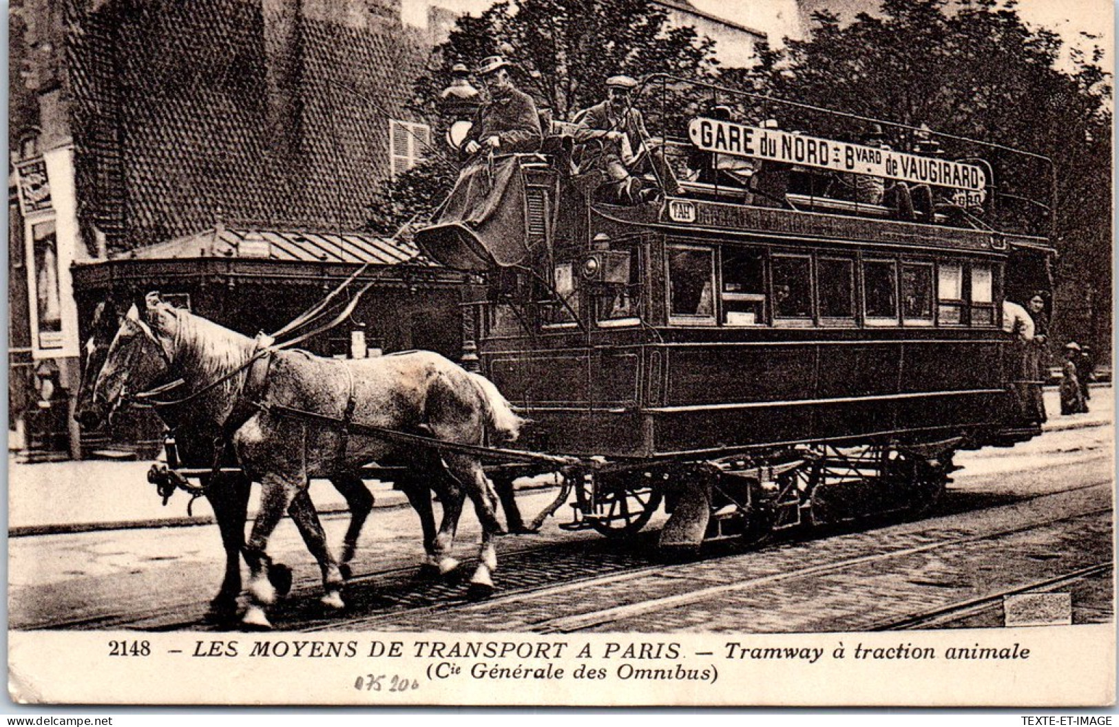 75 PARIS - Un Tramway A Traction Animale - - Otros & Sin Clasificación